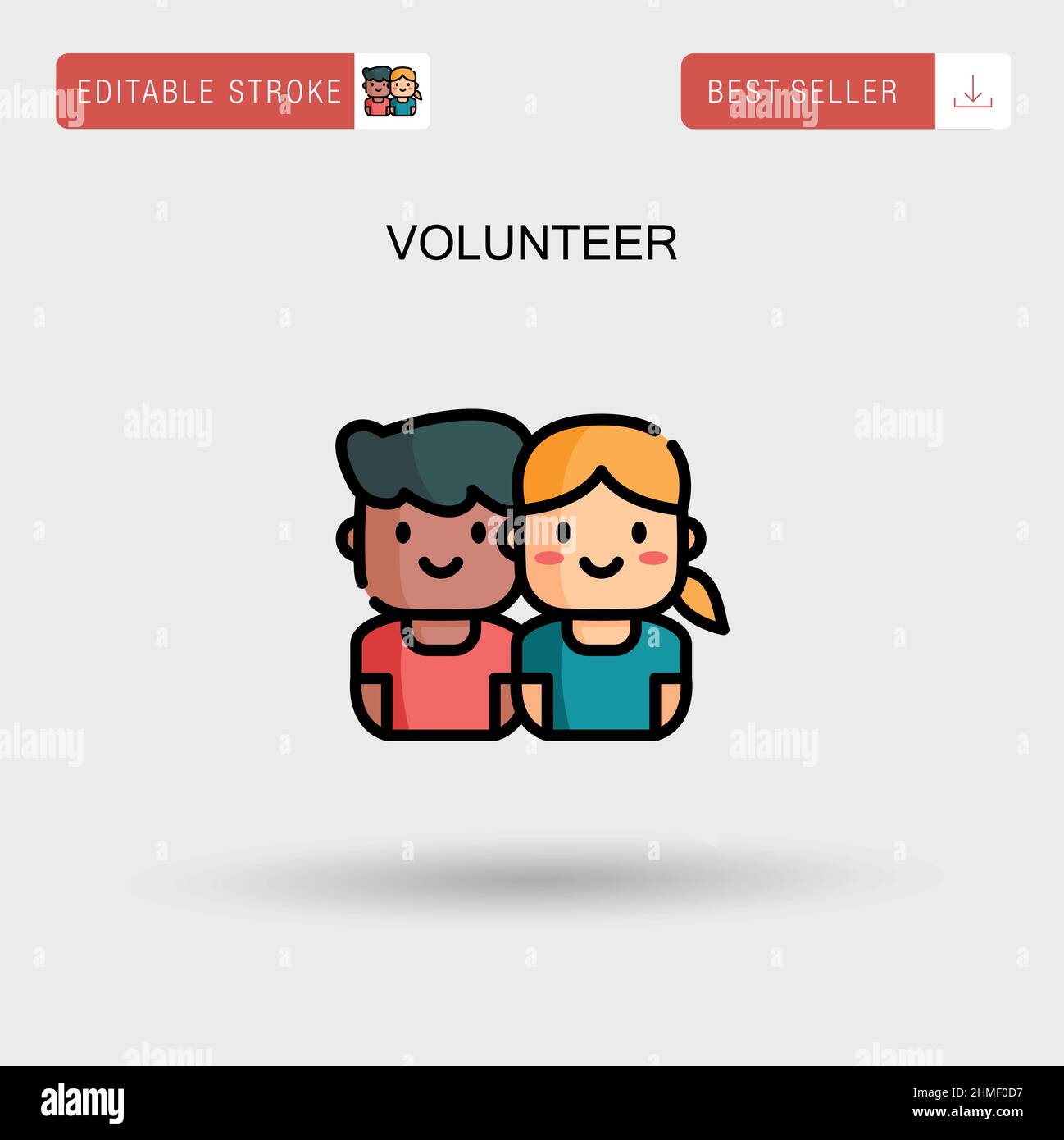 Volunteer Simple vector icon. Stock Vector