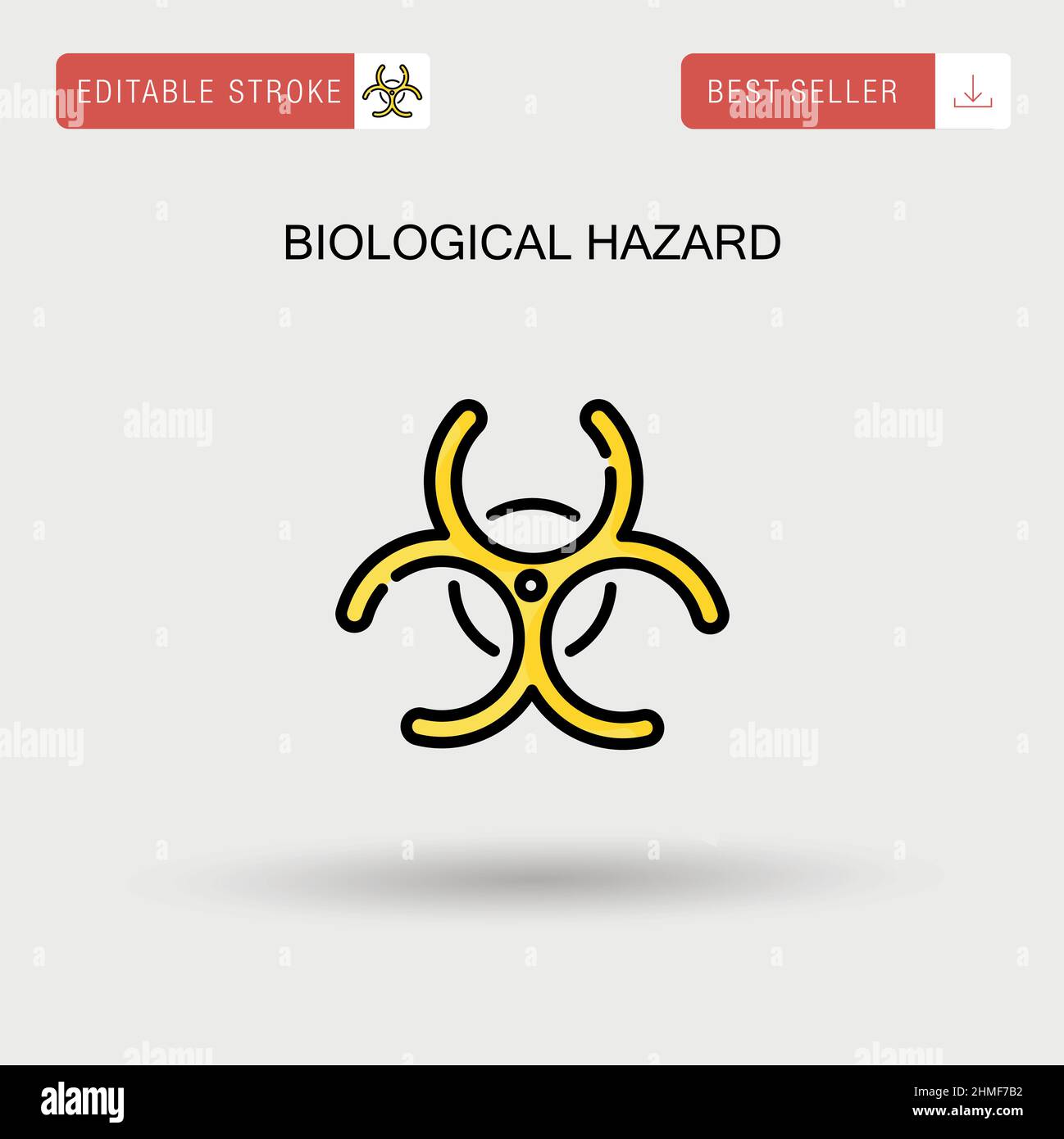 Biological hazard Simple vector icon. Stock Vector