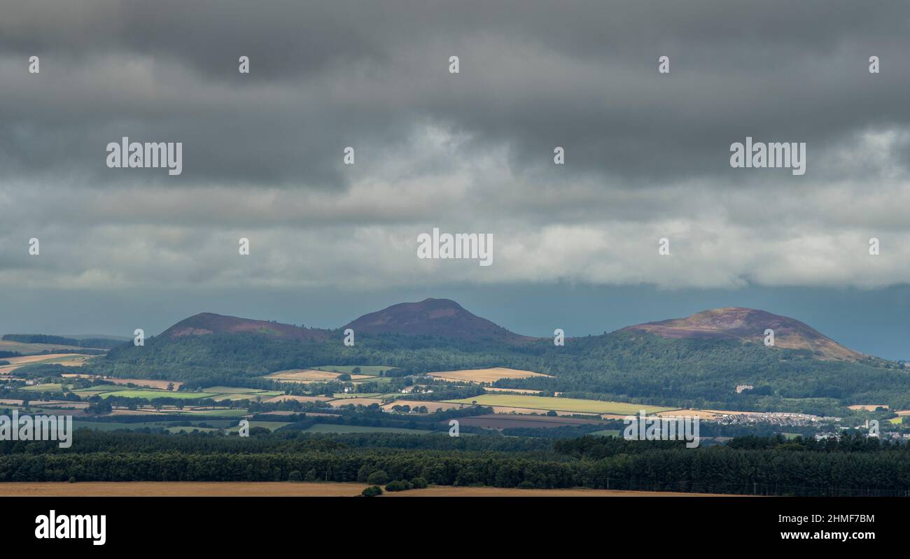 The Eildons, Scottish Borders Stock Photo