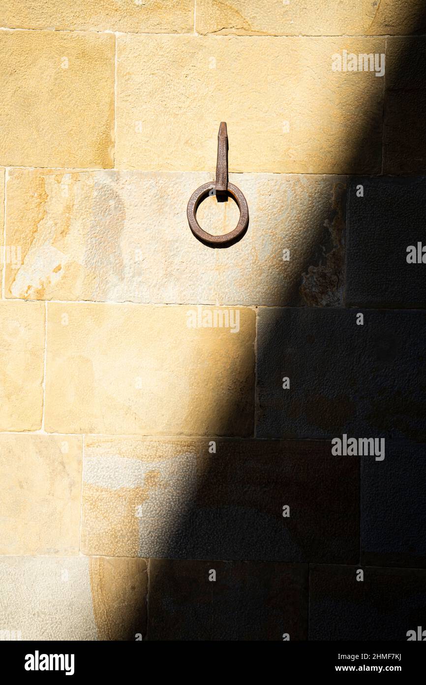 Florence, Italy. January 2022.  the iron rings to tie the horses on the walls of the medieval buildings in the city center Stock Photo