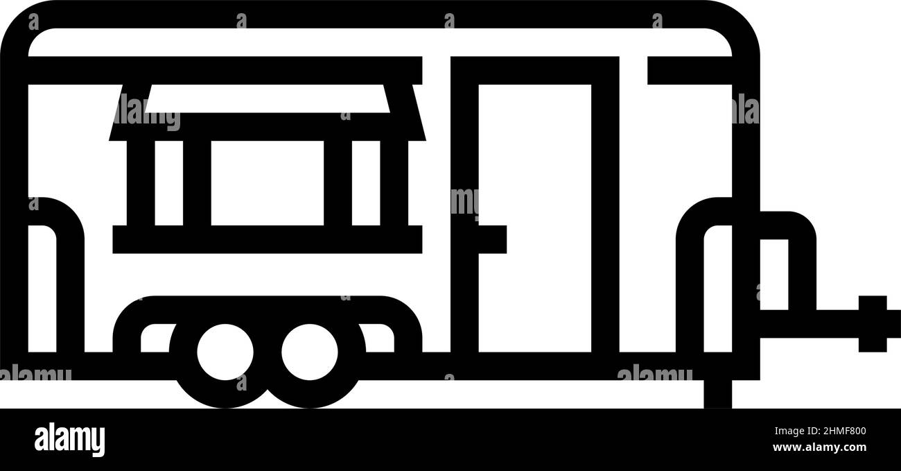 trailer transport line icon vector illustration Stock Vector Image ...