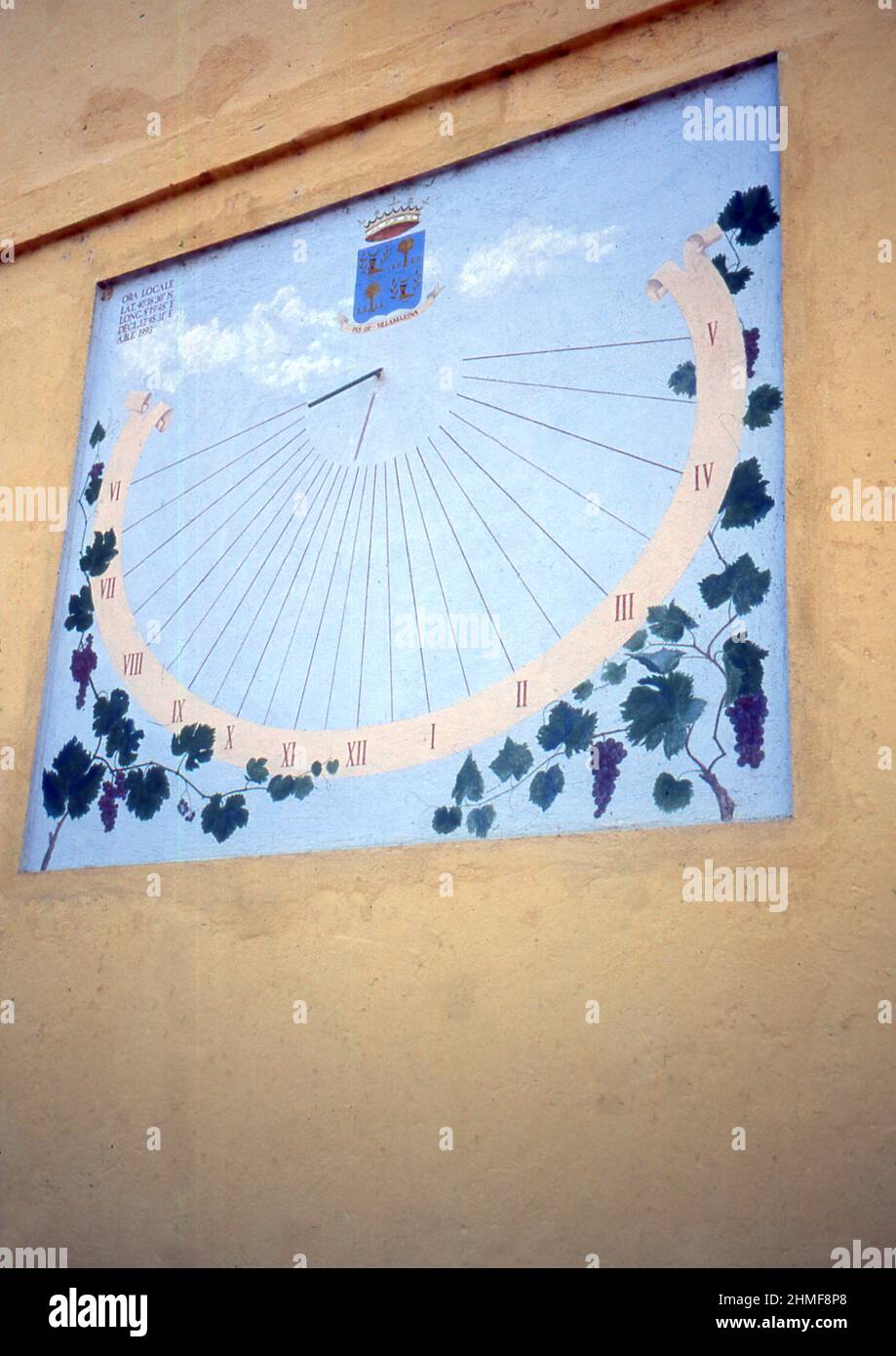 Alghero, Sardinia, Italy. Sun-Dial in Tenute Sella & Mosca Winery (scanned from colorslide) Stock Photo
