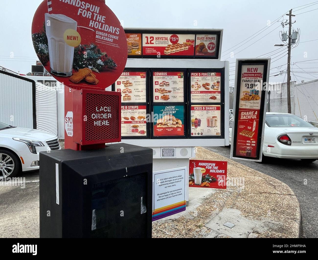 Augusta, Ga USA 12 09 21 Krystal Burgers fast food restaurant order