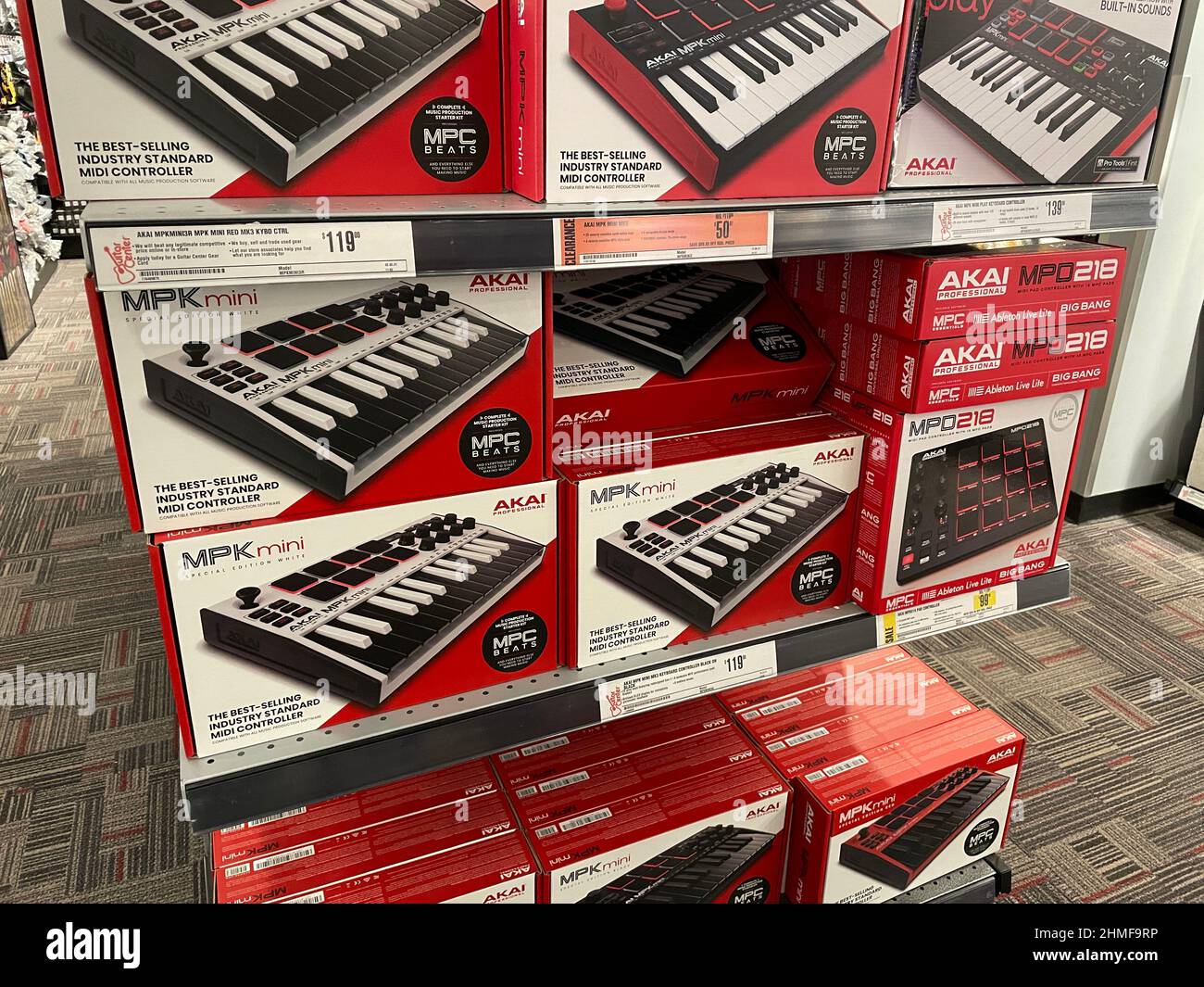 Augusta, Ga USA 12 09 21 Guitar Center retail store interior MPK