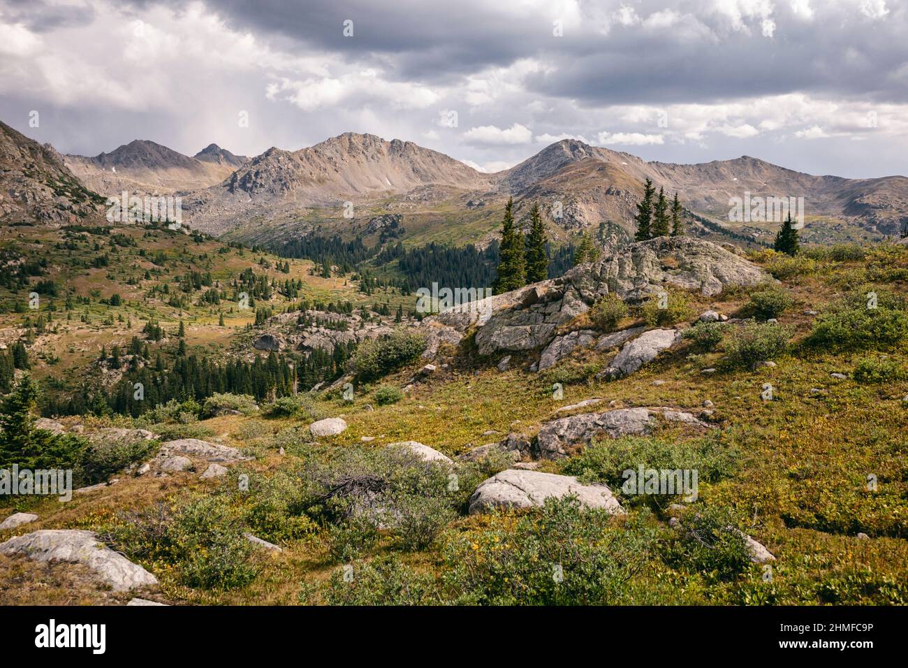 Alpine landscape in the HunterFryingpan Wilderness, Colorado Stock