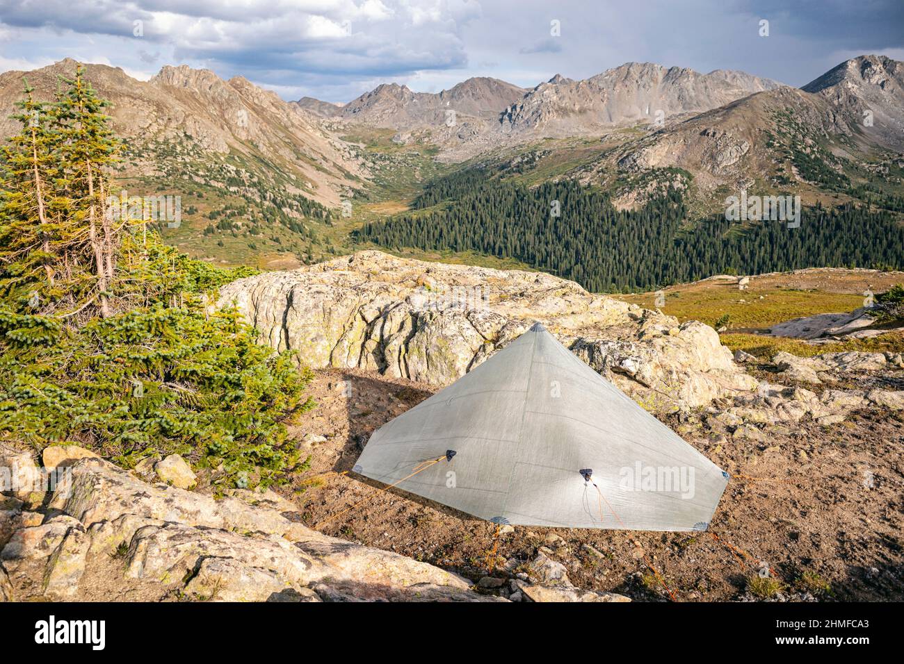 Camping in the Hunter-Fryingpan Wilderness, Colorado Stock Photo