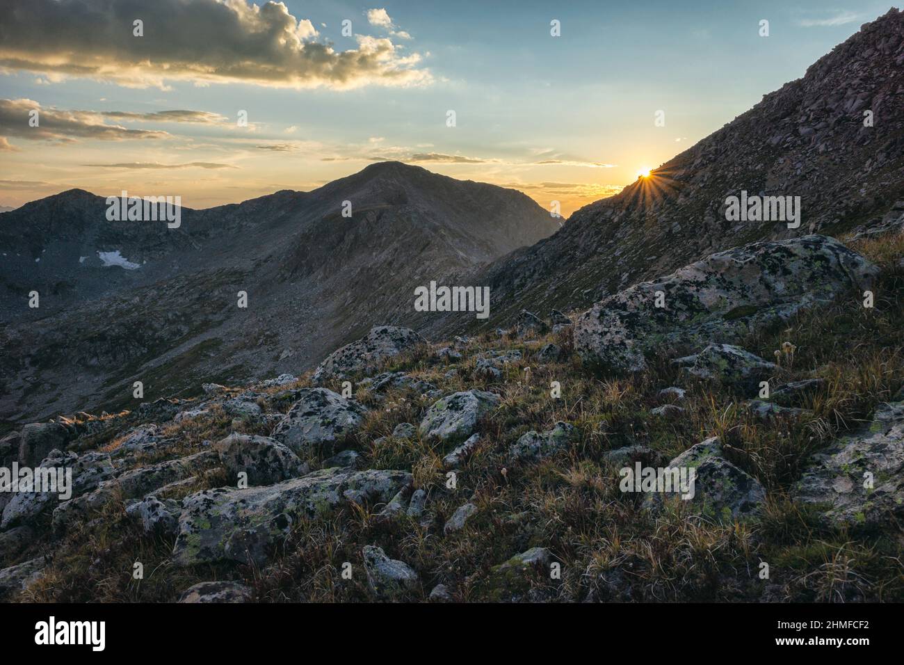 Mountain sunset in the HunterFryingpan Wilderness Stock Photo Alamy