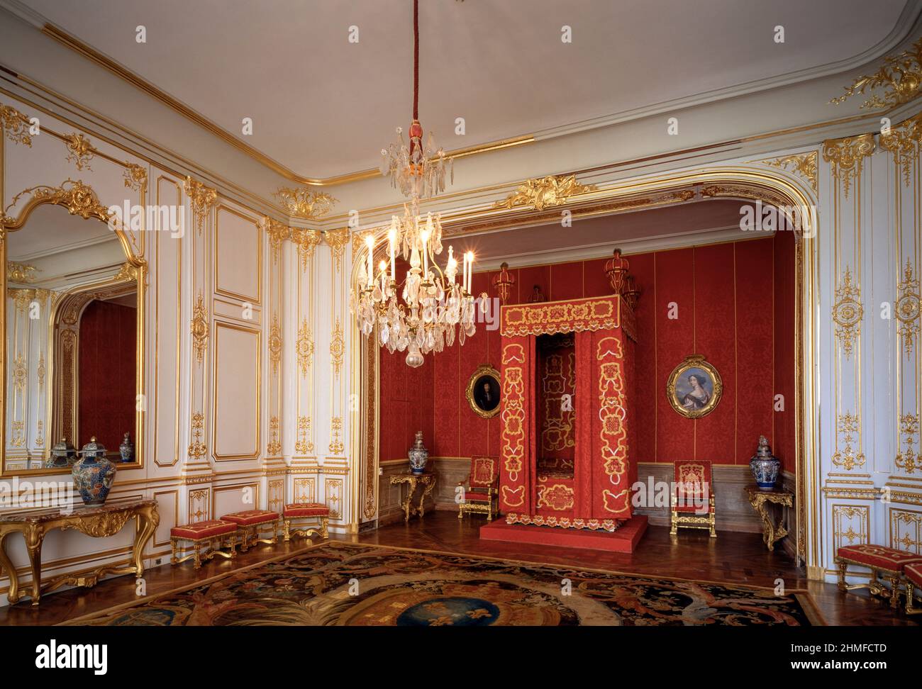 Chambord, Schloß, Paradeschlafzimmer Ludwig XIV. Stock Photo