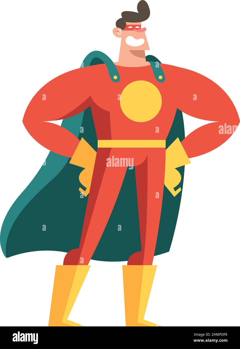 superheroe wearing costume cartoon icon flat Stock Vector