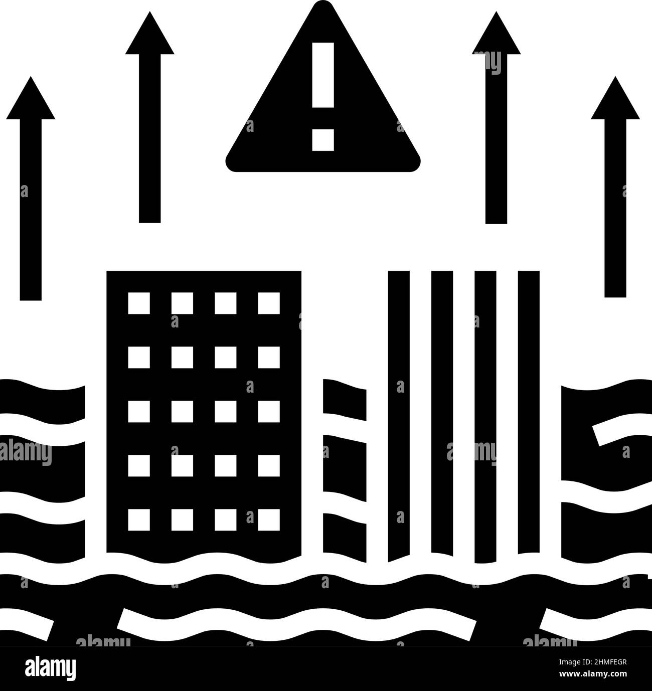 sea level problem glyph icon vector illustration Stock Vector Image ...