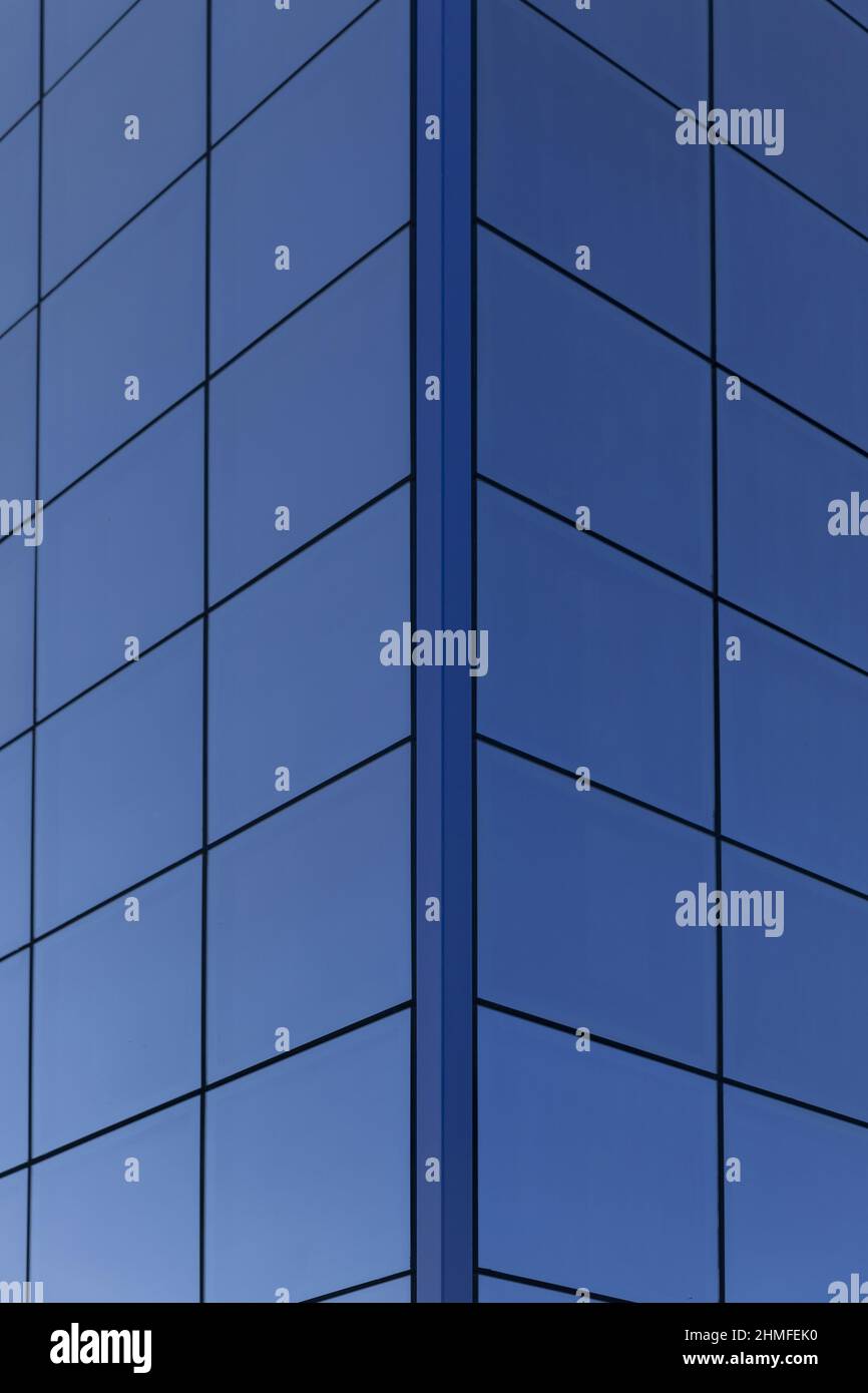 blue glass facade, geometric background Stock Photo