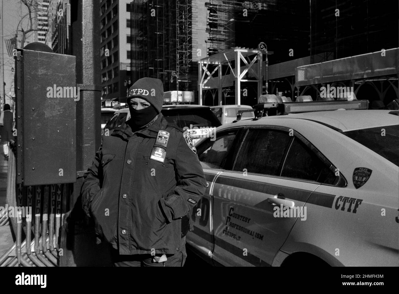 New York, NY, USA. 6th Nov, 2021. NYPD police. Shot on Ilford 35mm film. (Credit Image: © John Marshall Mantel/ZUMA Press Wire) Stock Photo