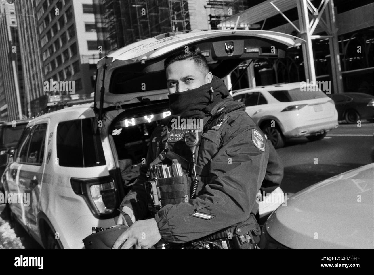 New York, NY, USA. 6th Nov, 2021. NYPD police. Shot on Ilford 35mm film. (Credit Image: © John Marshall Mantel/ZUMA Press Wire) Stock Photo