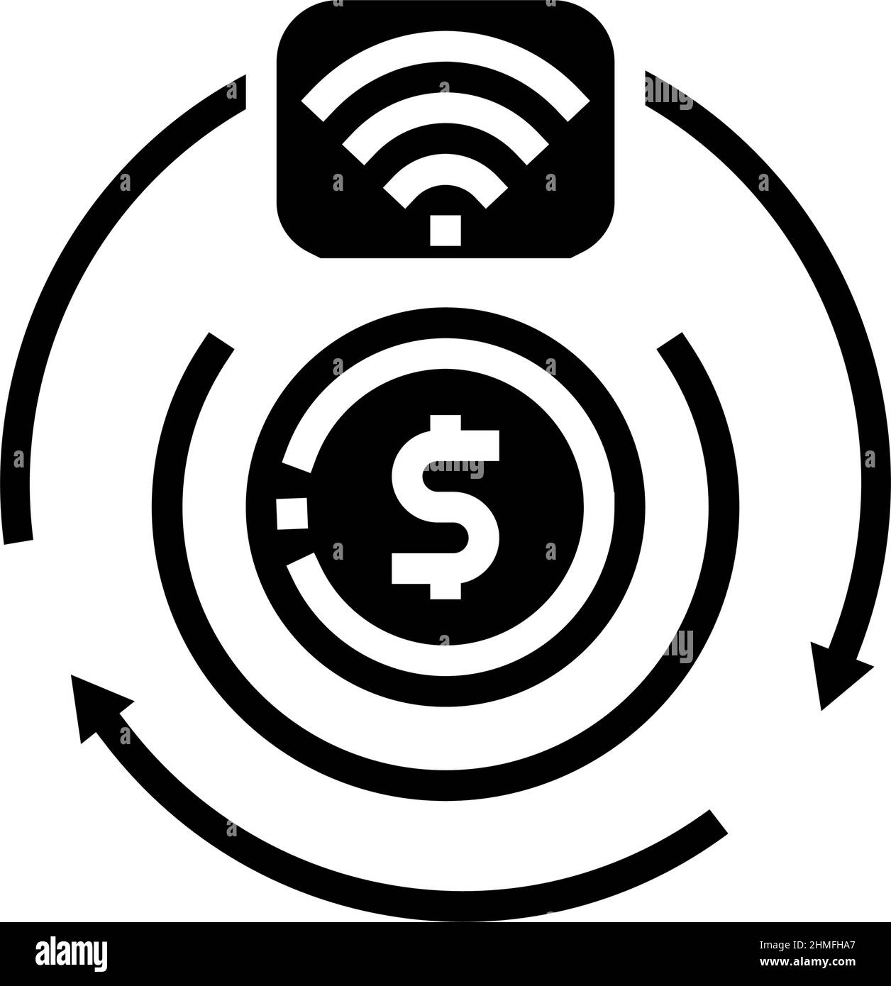transaction contactless glyph icon vector illustration Stock Vector ...