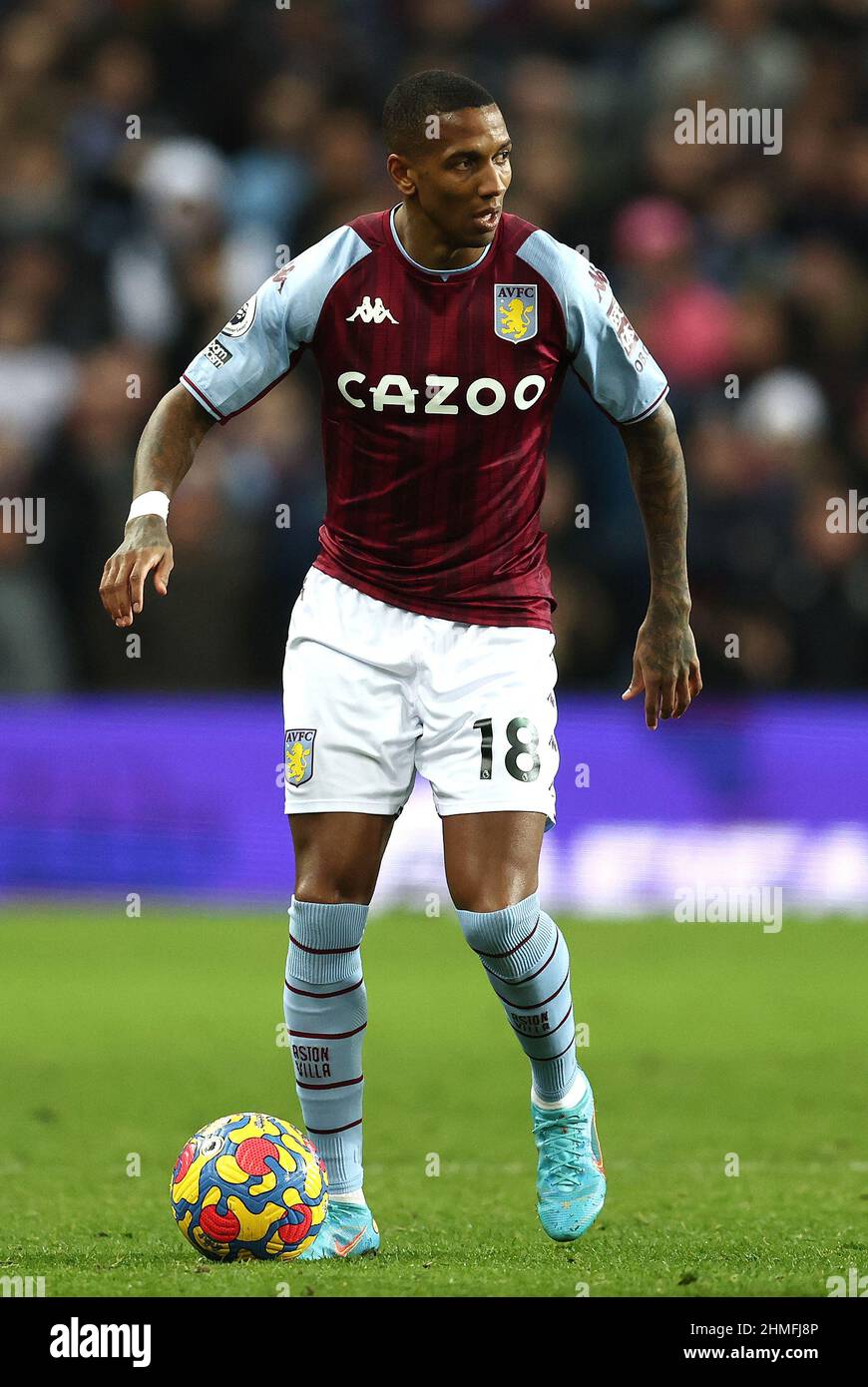 Birmingham, England, 9th February 2022. Ashley Young of Aston Villa during  the Premier League match at