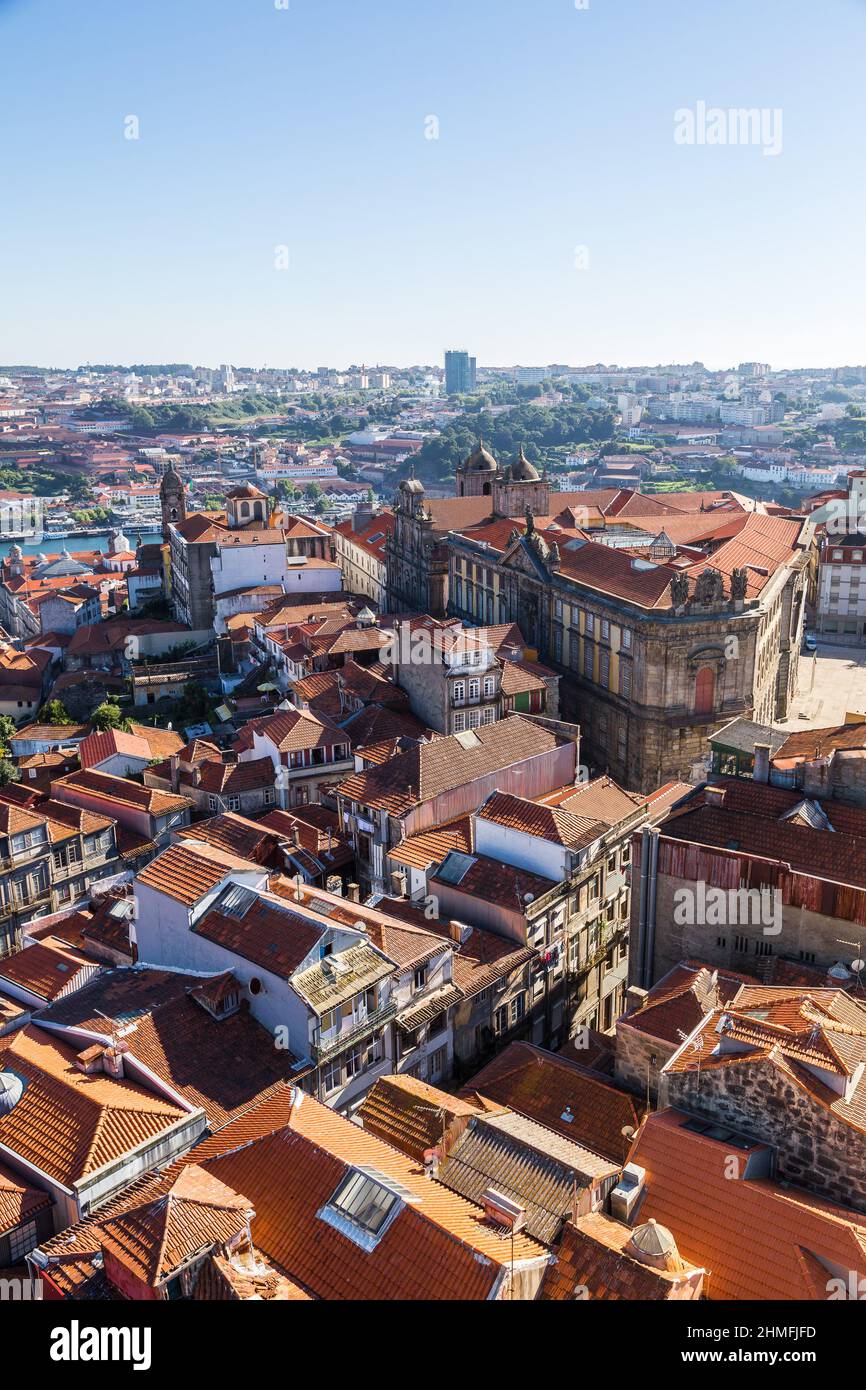 Aerial view of Porto in Portugal in a beautiful summer day Stock Photo