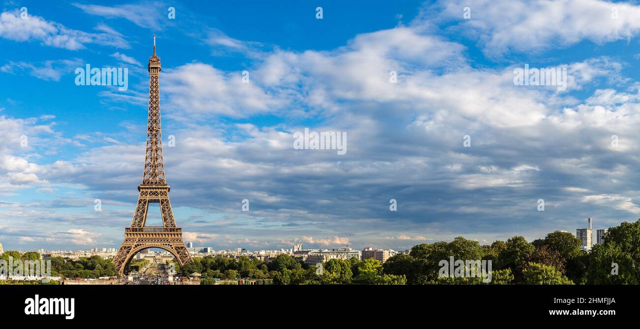 Eiffel Tower most visited monument in France and the most famous symbol of Paris Stock Photo