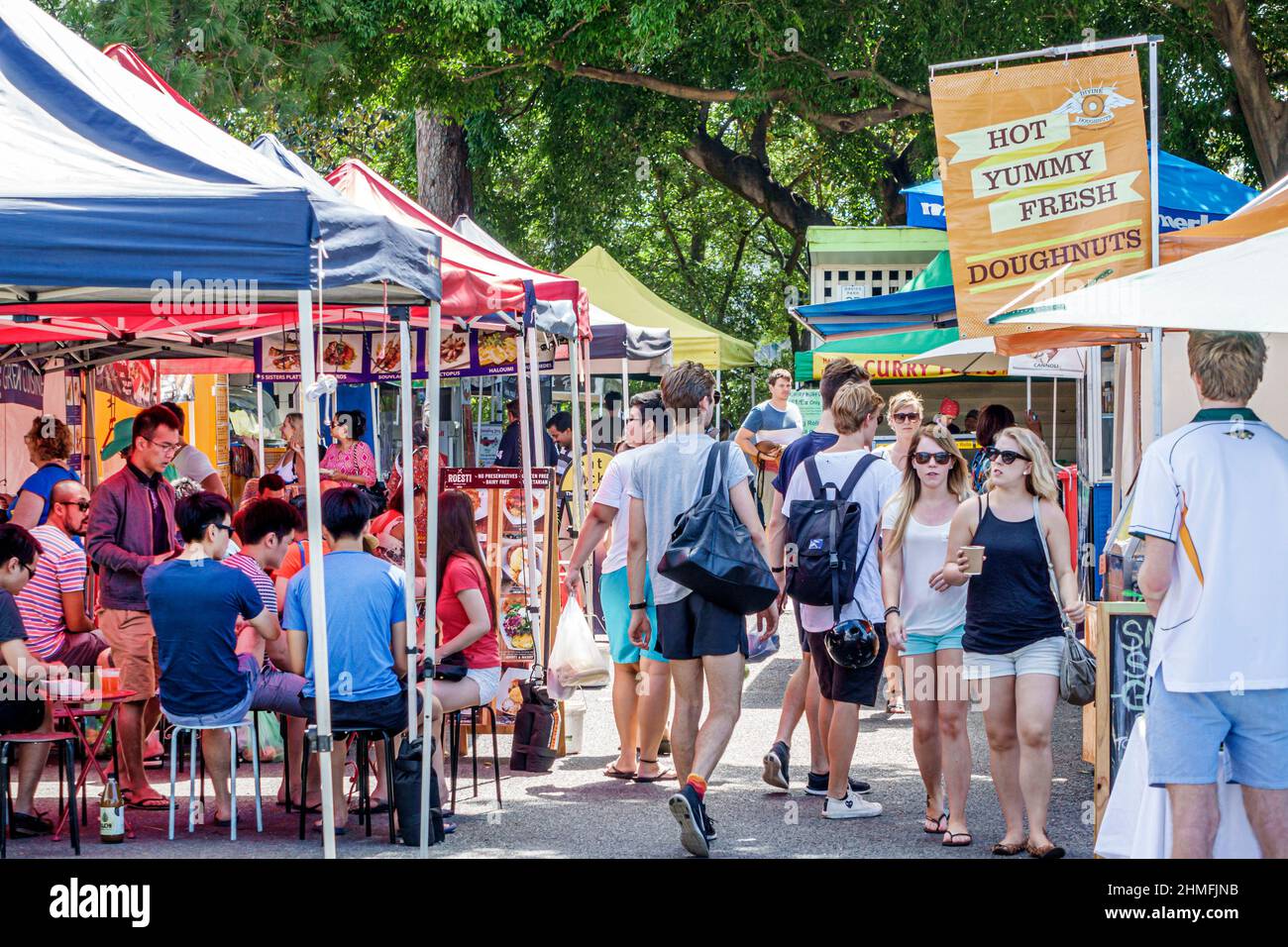 Brisbane Australia,West End,Davies Park Saturday shoppers flea market,vendors