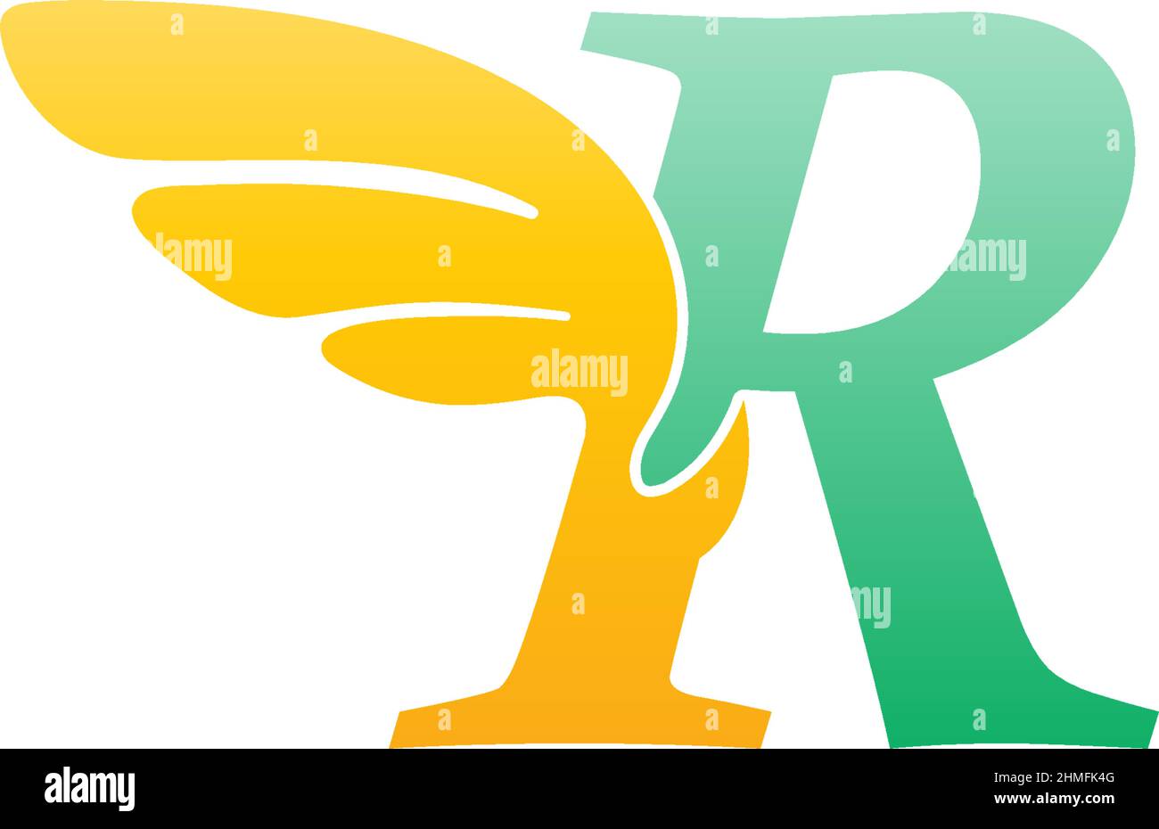 Letter R logo icon illustration with wings vector Stock Vector Image ...