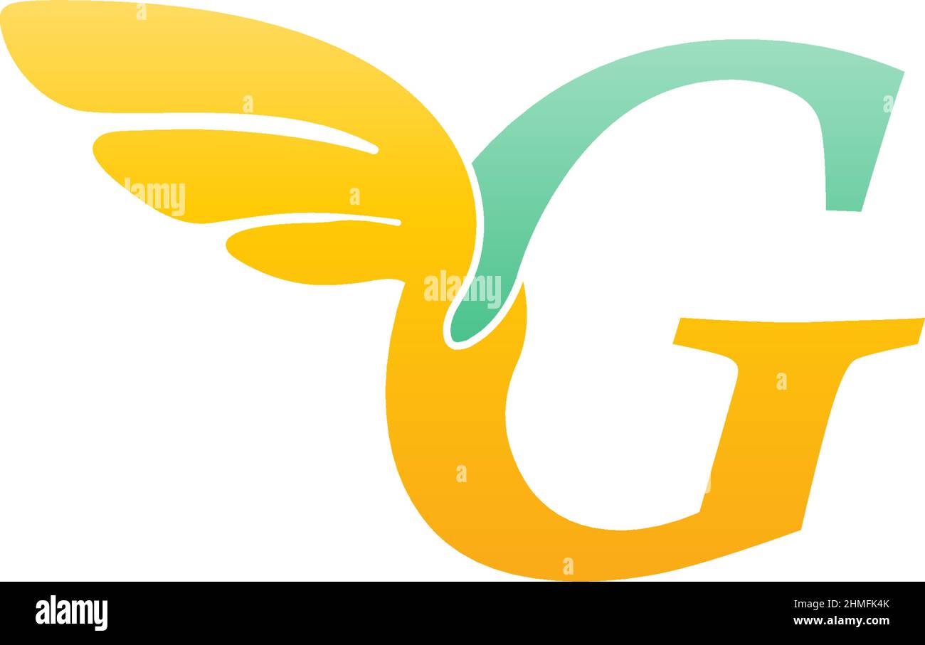 Letter G logo icon illustration with wings vector Stock Vector Image ...