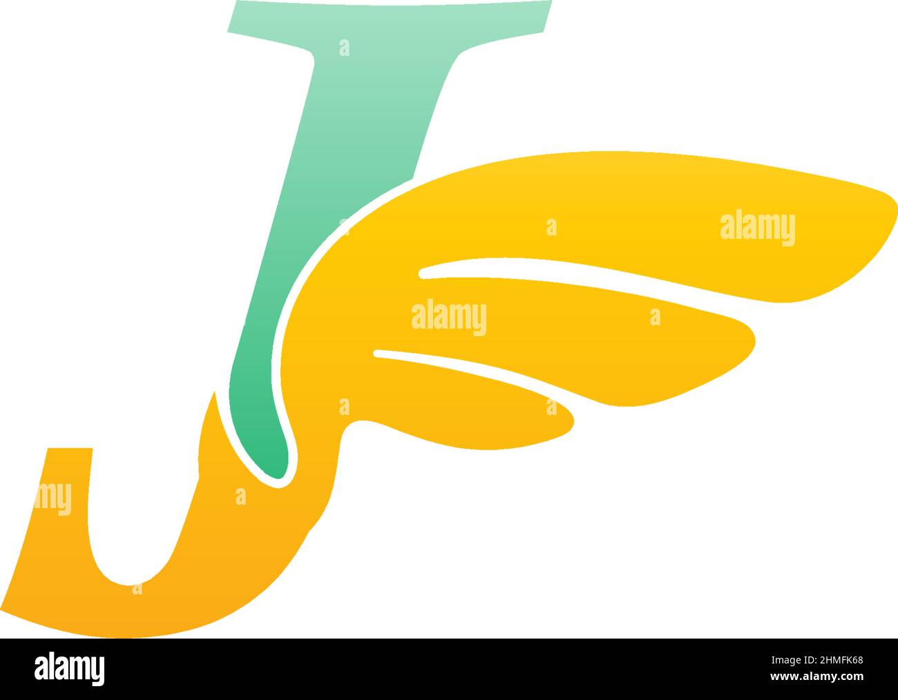 Letter J logo icon illustration with wings vector Stock Vector Image ...