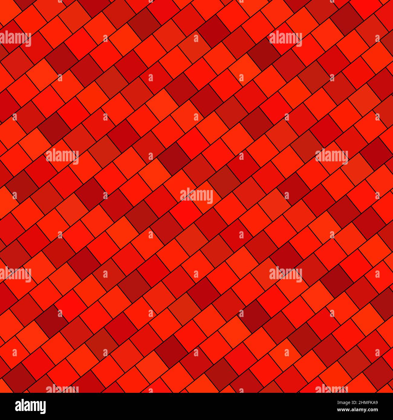 Abstract illustration of the squares with the shades of red color for ...
