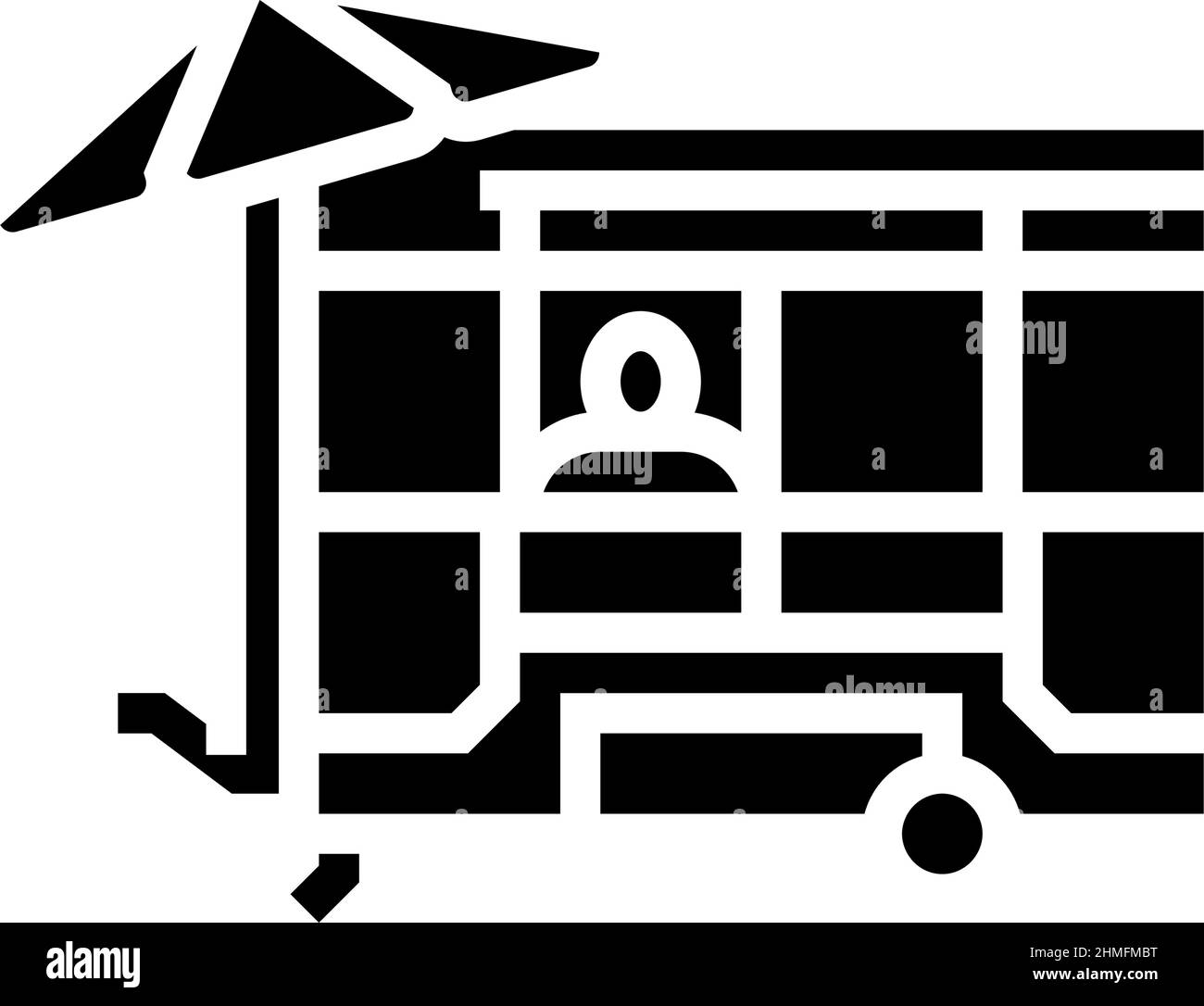 food cart glyph icon vector illustration Stock Vector
