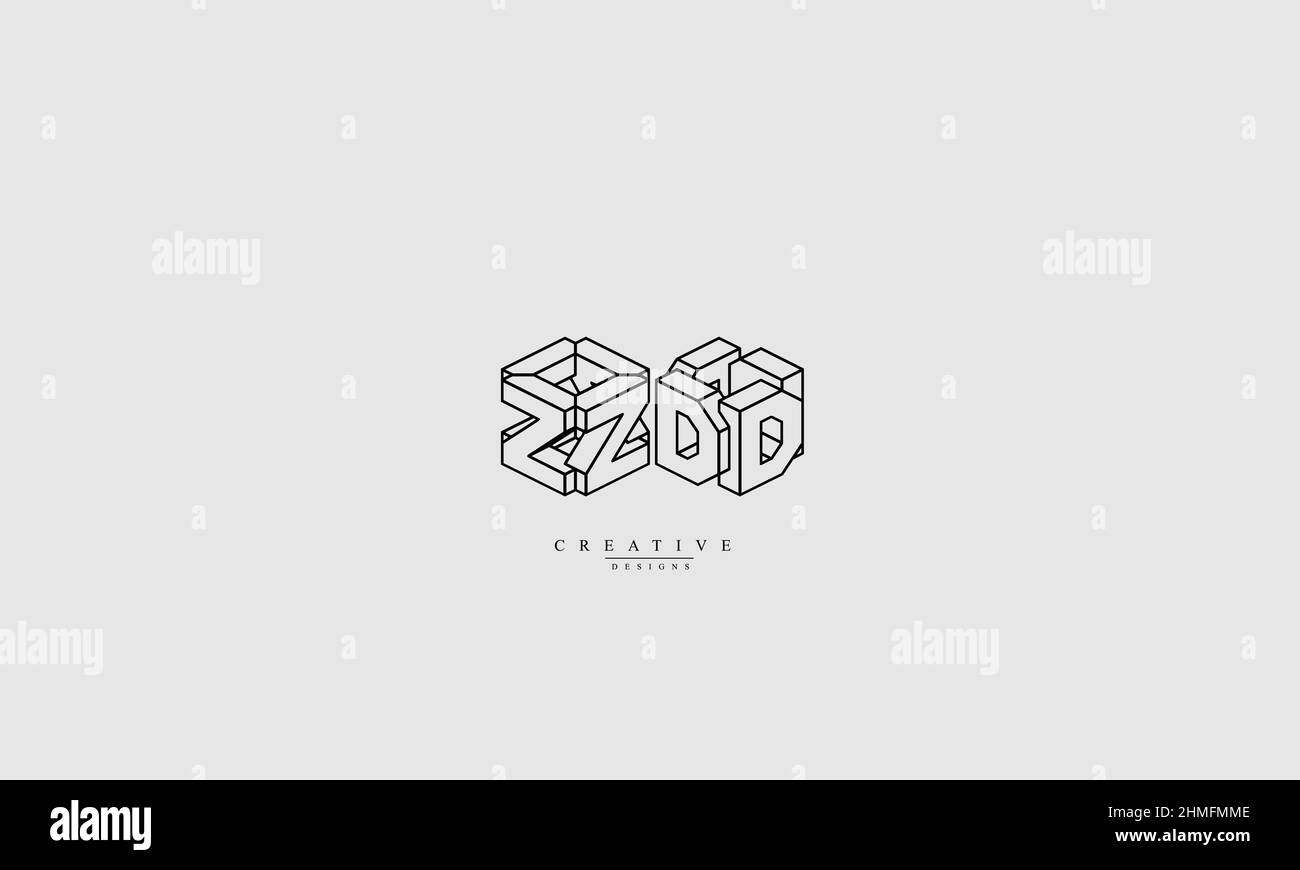 Alphabet letters Initials Monogram logo ZD DZ Z D Stock Vector Image ...