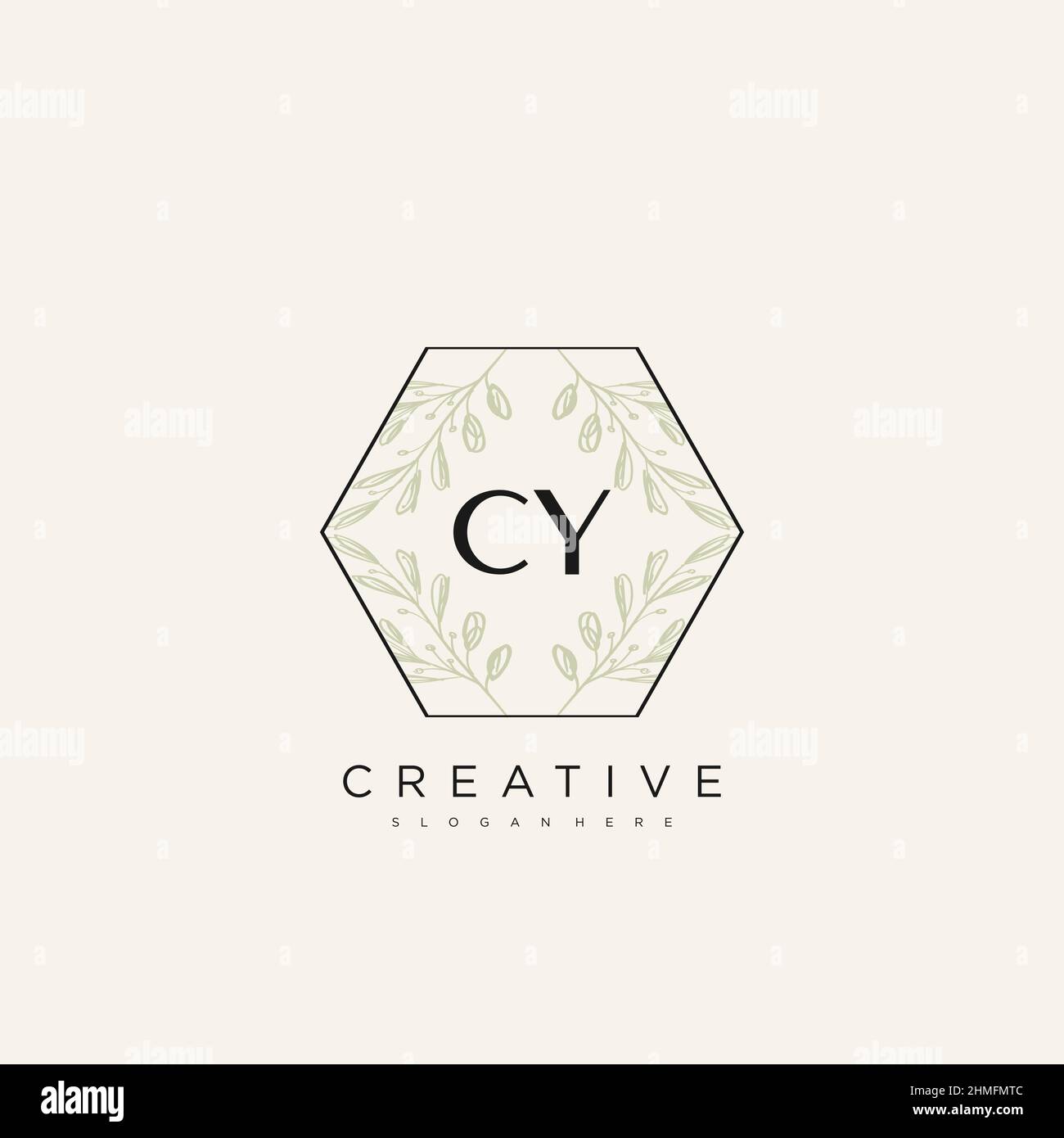 CY Initial Letter Flower Logo Template Vector premium vector Stock Vector