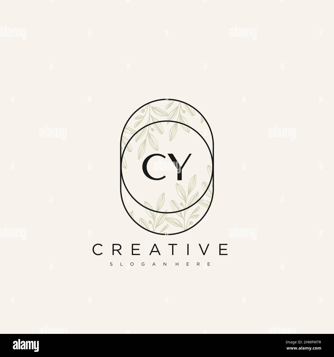 CY Initial Letter Flower Logo Template Vector premium vector Stock Vector