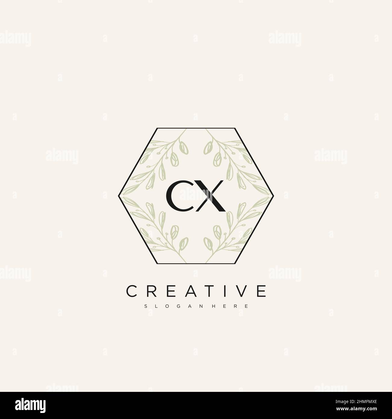 CX Initial Letter Flower Logo Template Vector premium vector Stock Vector