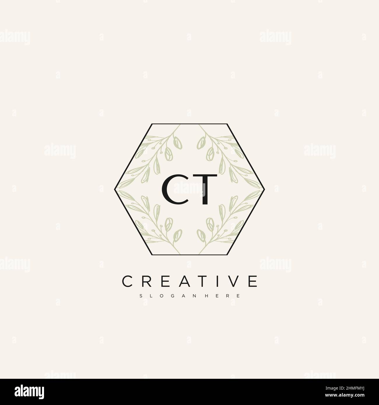 CT Initial Letter Flower Logo Template Vector premium vector Stock Vector