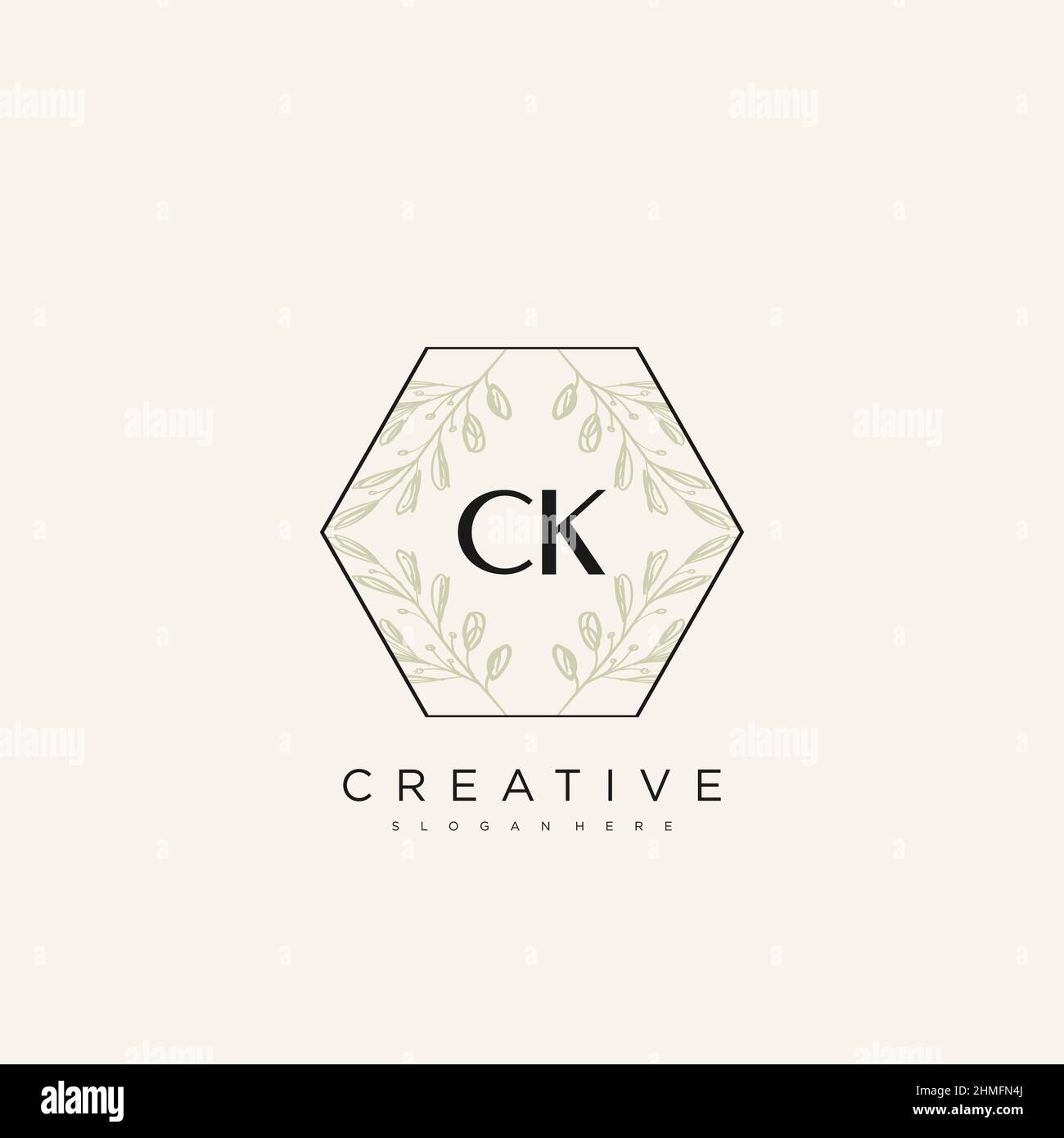 CK Initial Letter Flower Logo Template Vector premium vector Stock Vector