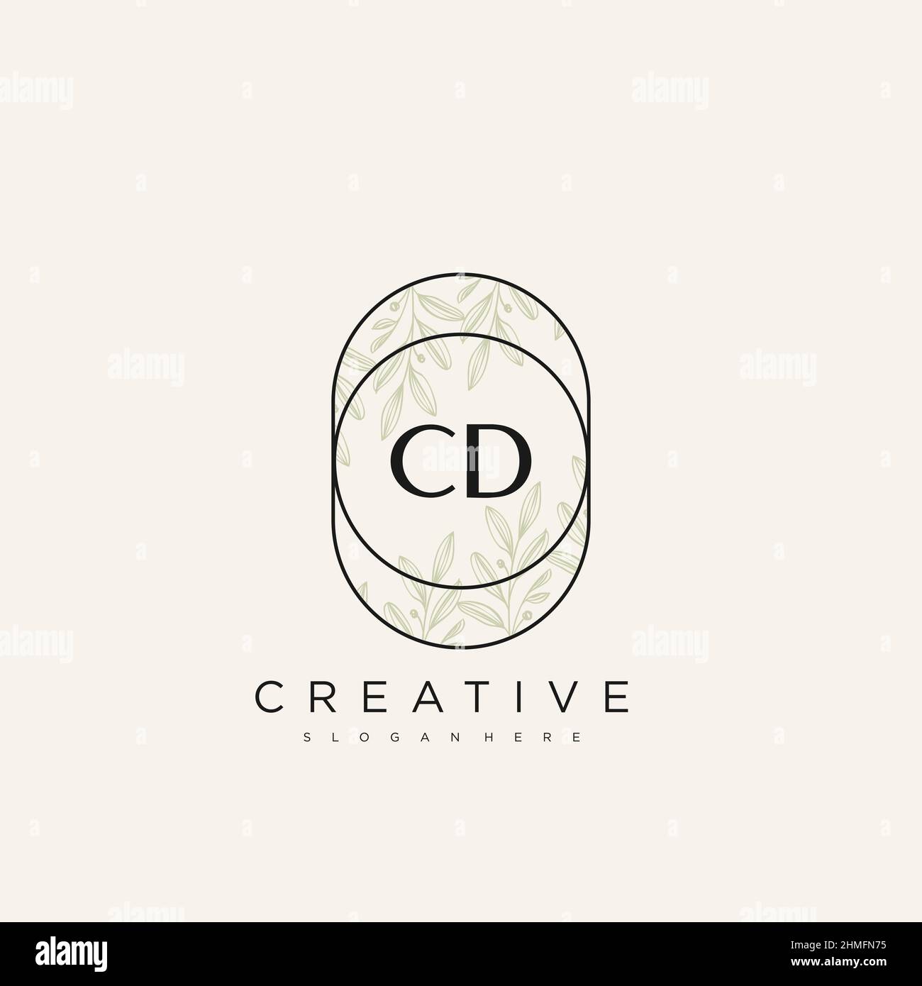 CD Initial Letter Flower Logo Template Vector premium vector Stock Vector