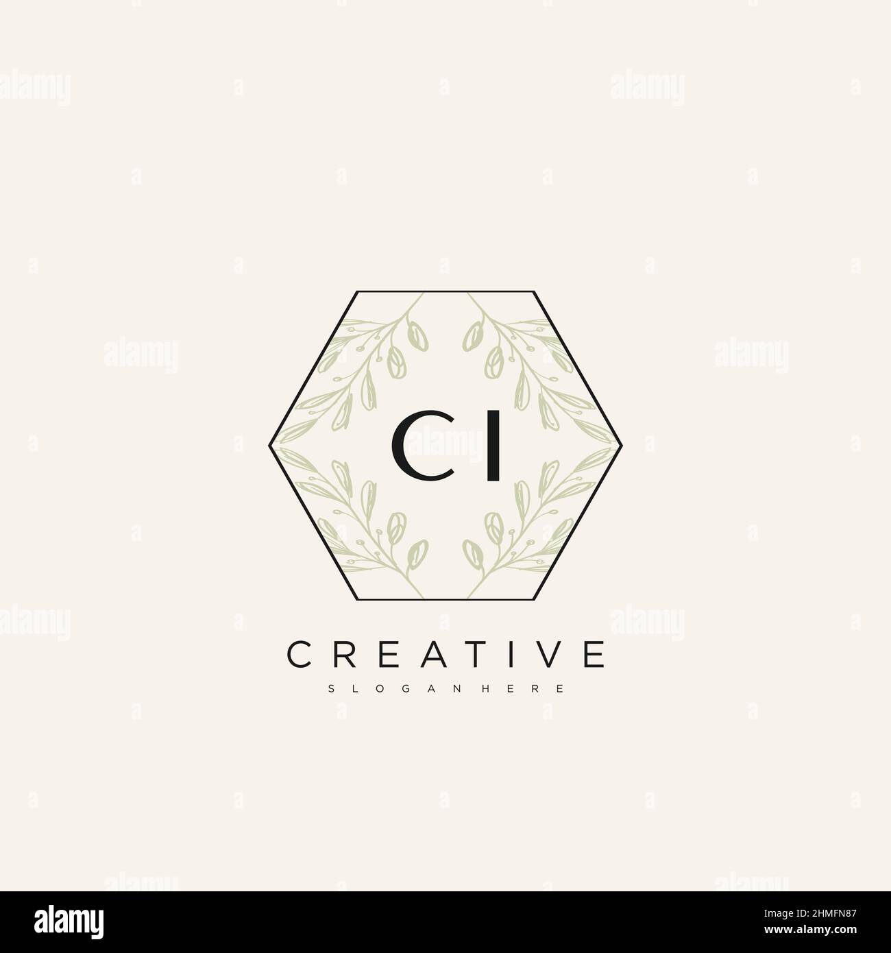 CI Initial Letter Flower Logo Template Vector premium vector Stock Vector