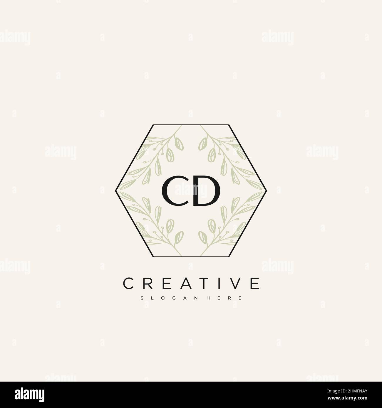 CD Initial Letter Flower Logo Template Vector premium vector Stock Vector
