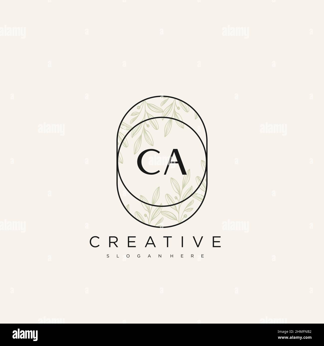 CA Initial Letter Flower Logo Template Vector premium vector Stock Vector