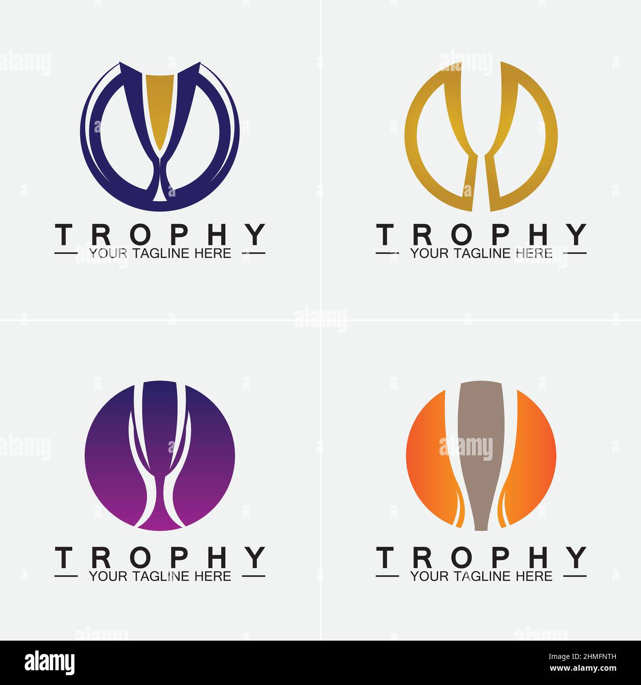 Trophy vector logo icon.champions trophy logo icon for winner award