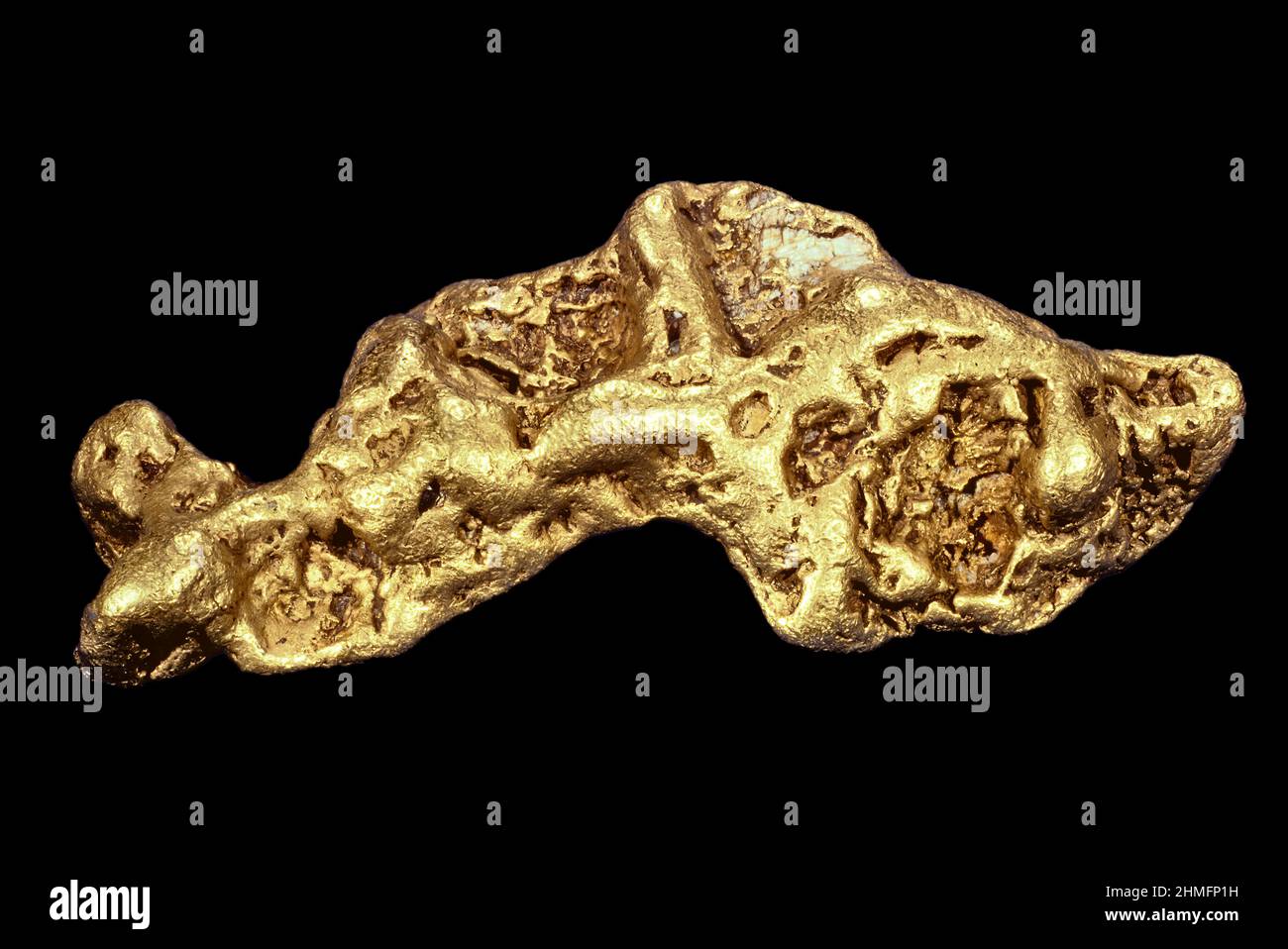 82 Ounce Gold Nugget, Greenville, CA Stock Photo