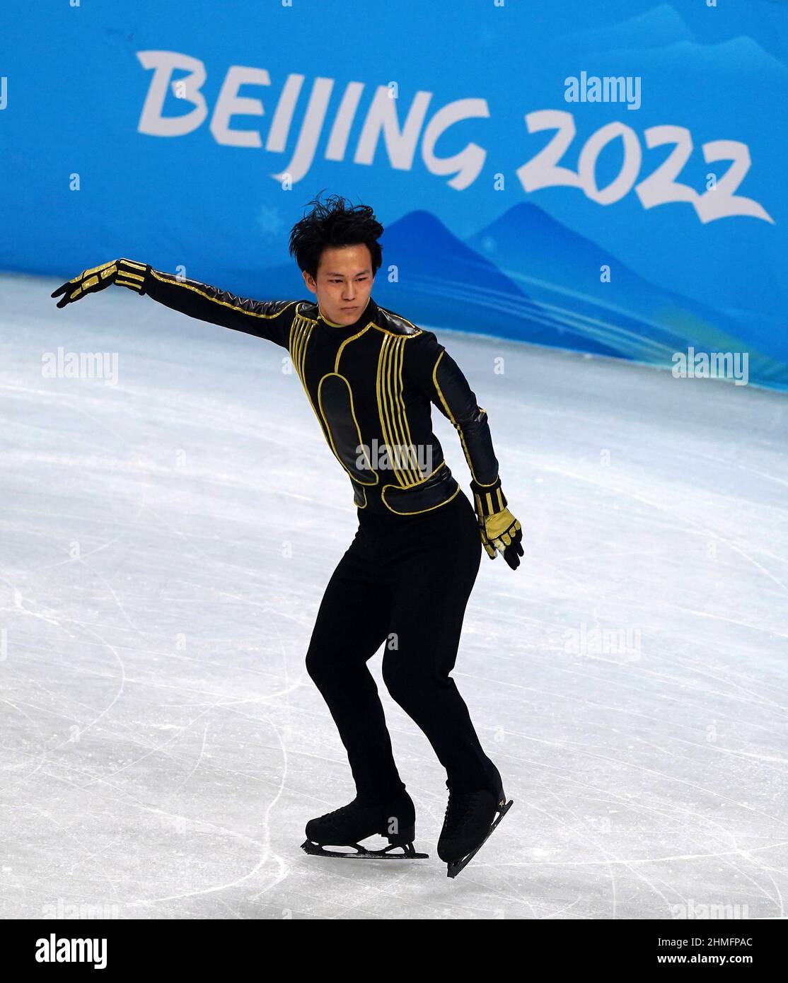 France's Adam Siao Him Fa during the Men Single Skating - Free Skating on day six of the Beijing 2022 Winter Olympic Games at the Capital Indoor Stadium in China. Picture date: Thursday February 10, 2022. Stock Photo
