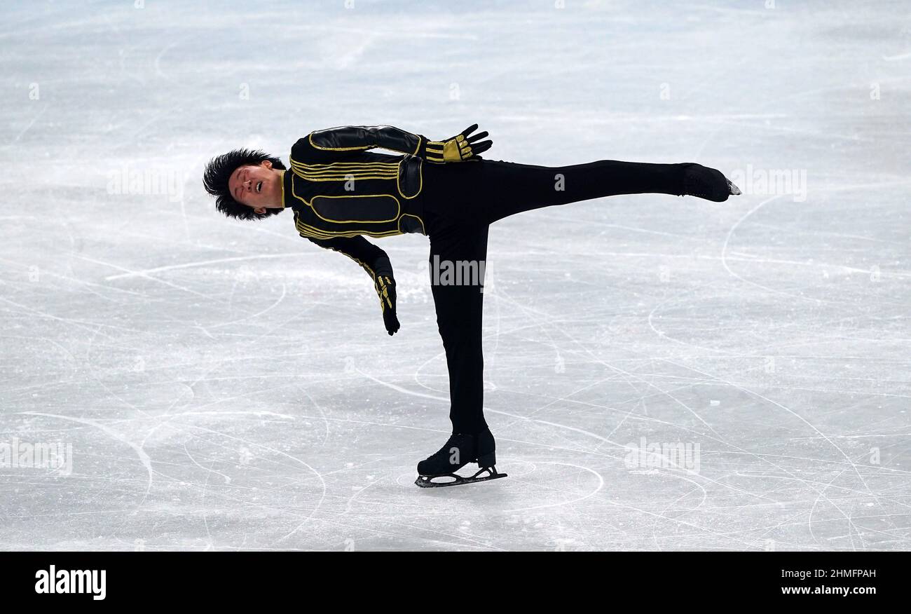France's Adam Siao Him Fa during the Men Single Skating - Free Skating on day six of the Beijing 2022 Winter Olympic Games at the Capital Indoor Stadium in China. Picture date: Thursday February 10, 2022. Stock Photo