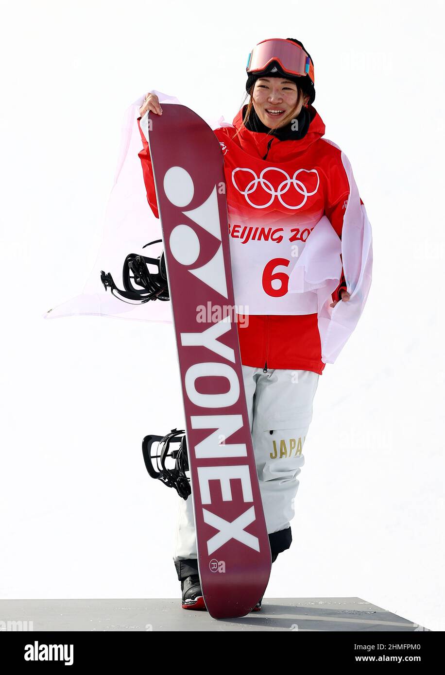 2022 Beijing Olympics - Snowboard - Women's Snowboard Halfpipe Final Run 3  - Genting Snow Park, Zhangjiakou, China - February 10, 2022. Bronze  medallist Sena Tomita of Japan celebrates during the flower ceremony.  REUTERS/Lisi Niesner Stock Photo - Alamy