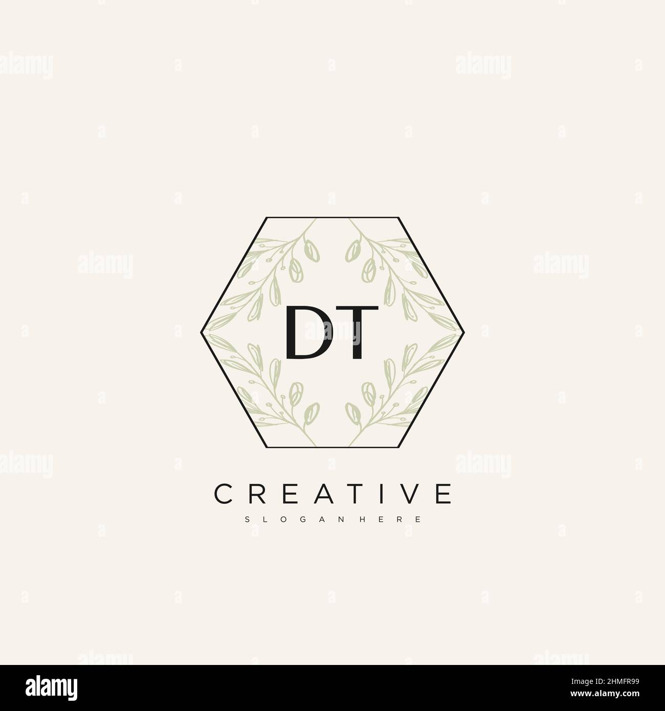 DT Initial Letter Flower Logo Template Vector premium vector Stock Vector