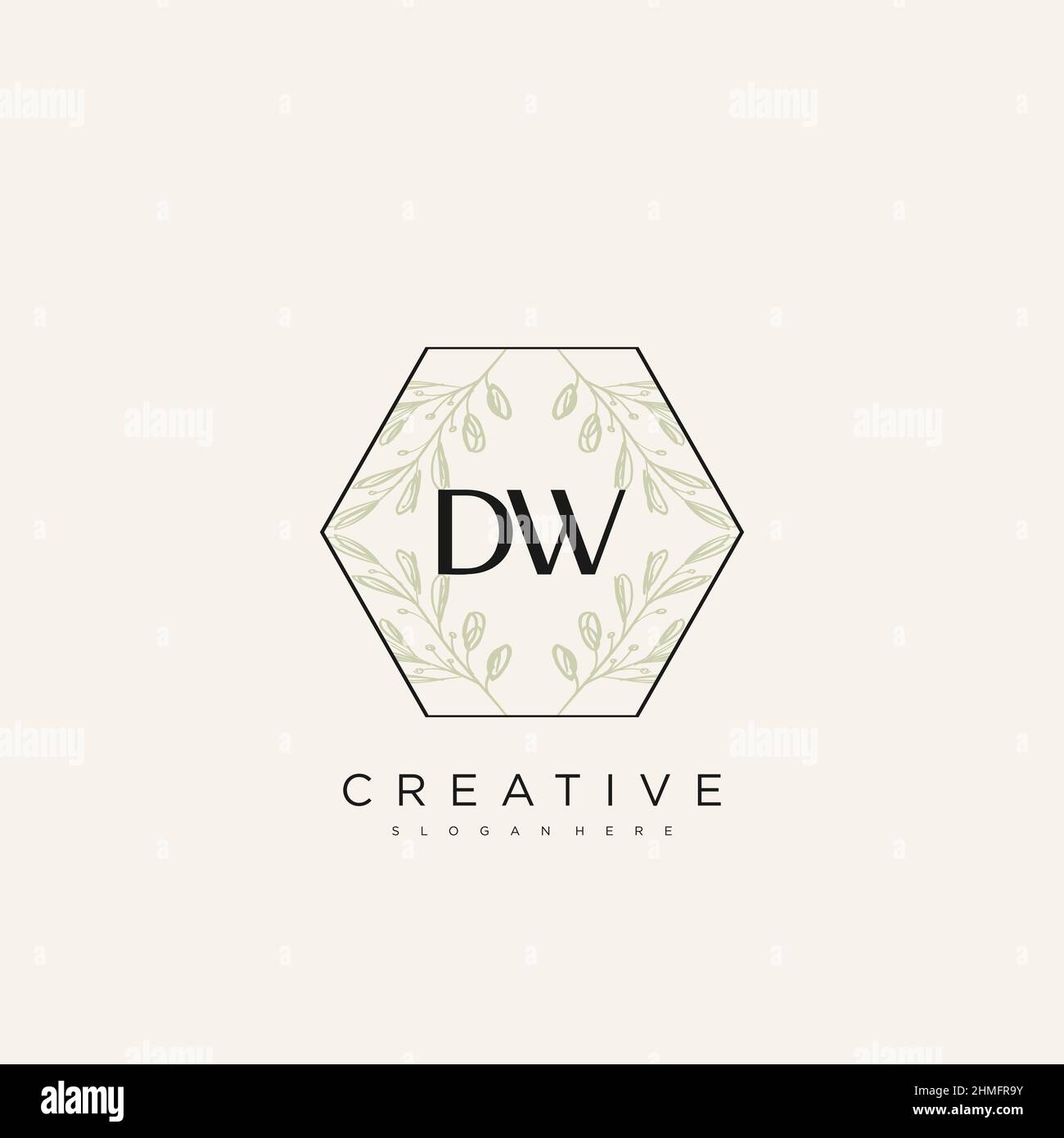 DW Initial Letter Flower Logo Template Vector premium vector Stock Vector
