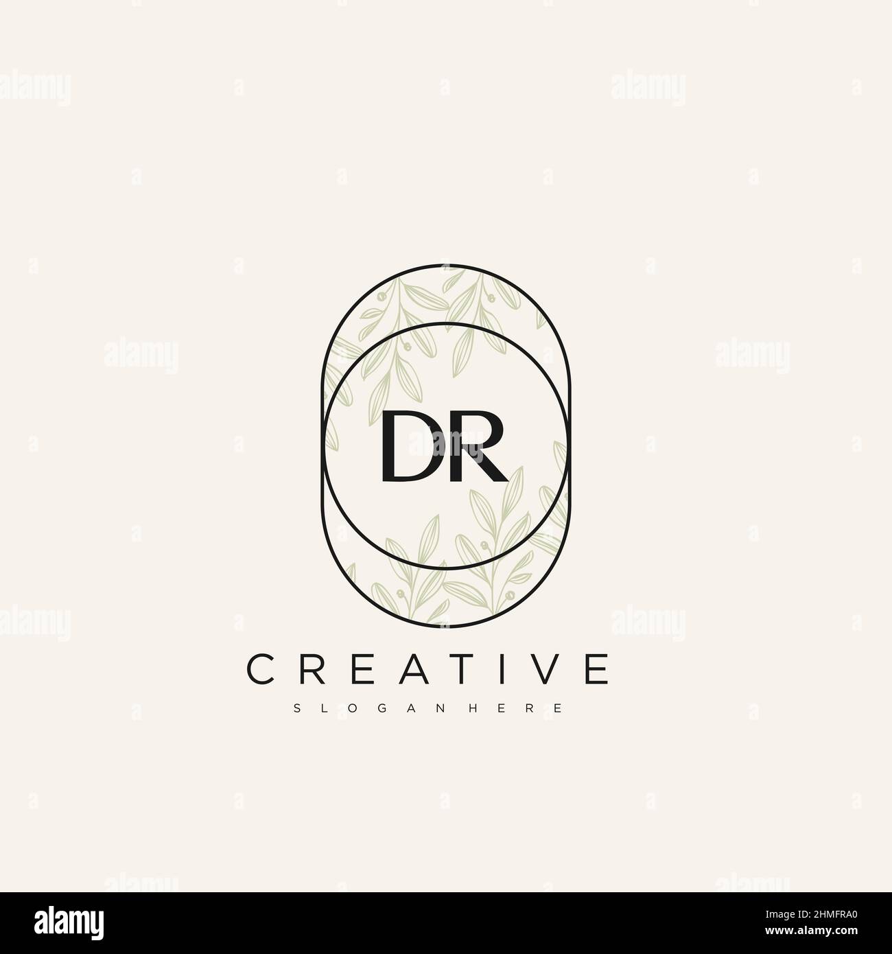 DR Initial Letter Flower Logo Template Vector premium vector Stock Vector
