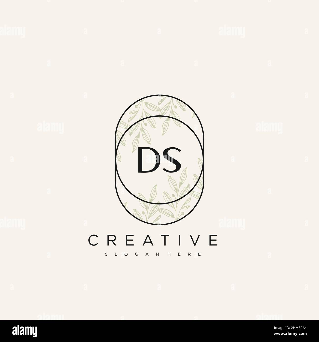 DS Initial Letter Flower Logo Template Vector premium vector Stock Vector