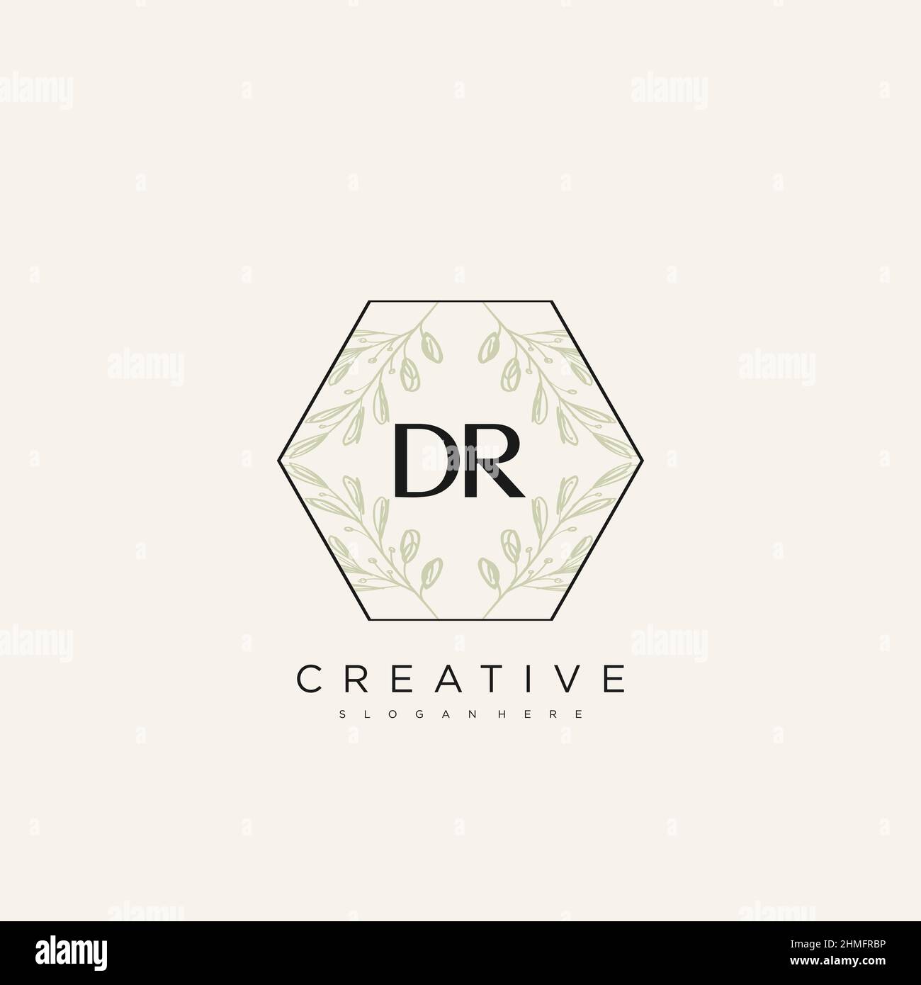 DR Initial Letter Flower Logo Template Vector premium vector Stock Vector