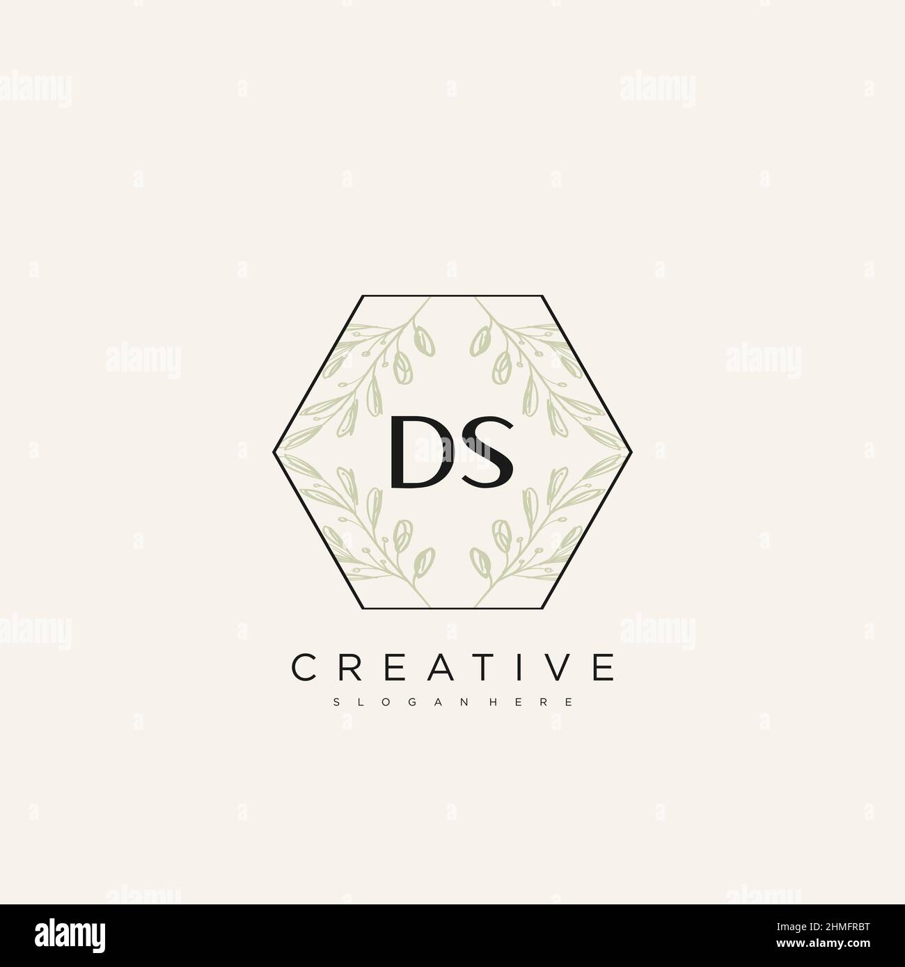 DS Initial Letter Flower Logo Template Vector premium vector Stock Vector