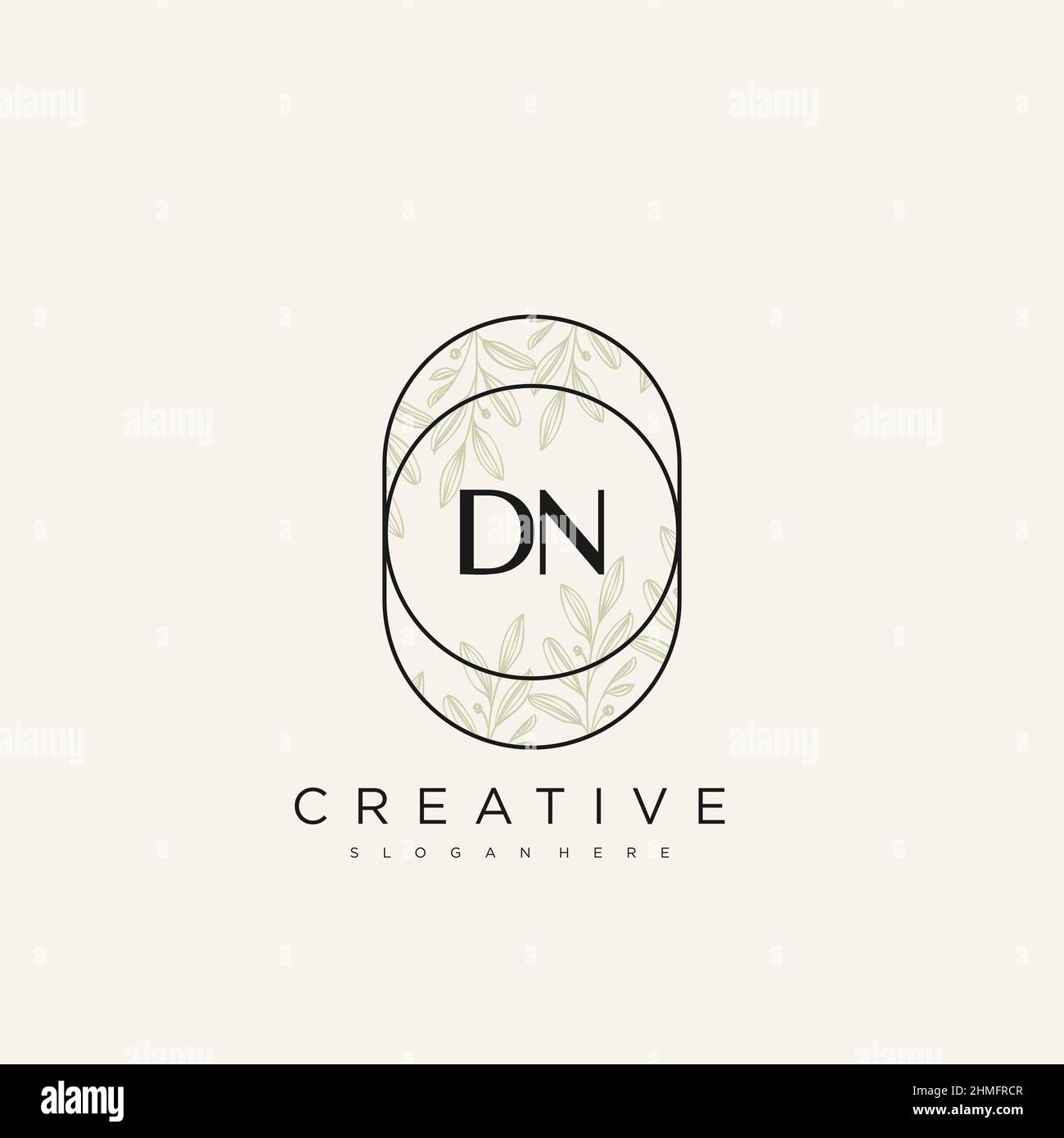 DN Initial Letter Flower Logo Template Vector premium vector Stock Vector