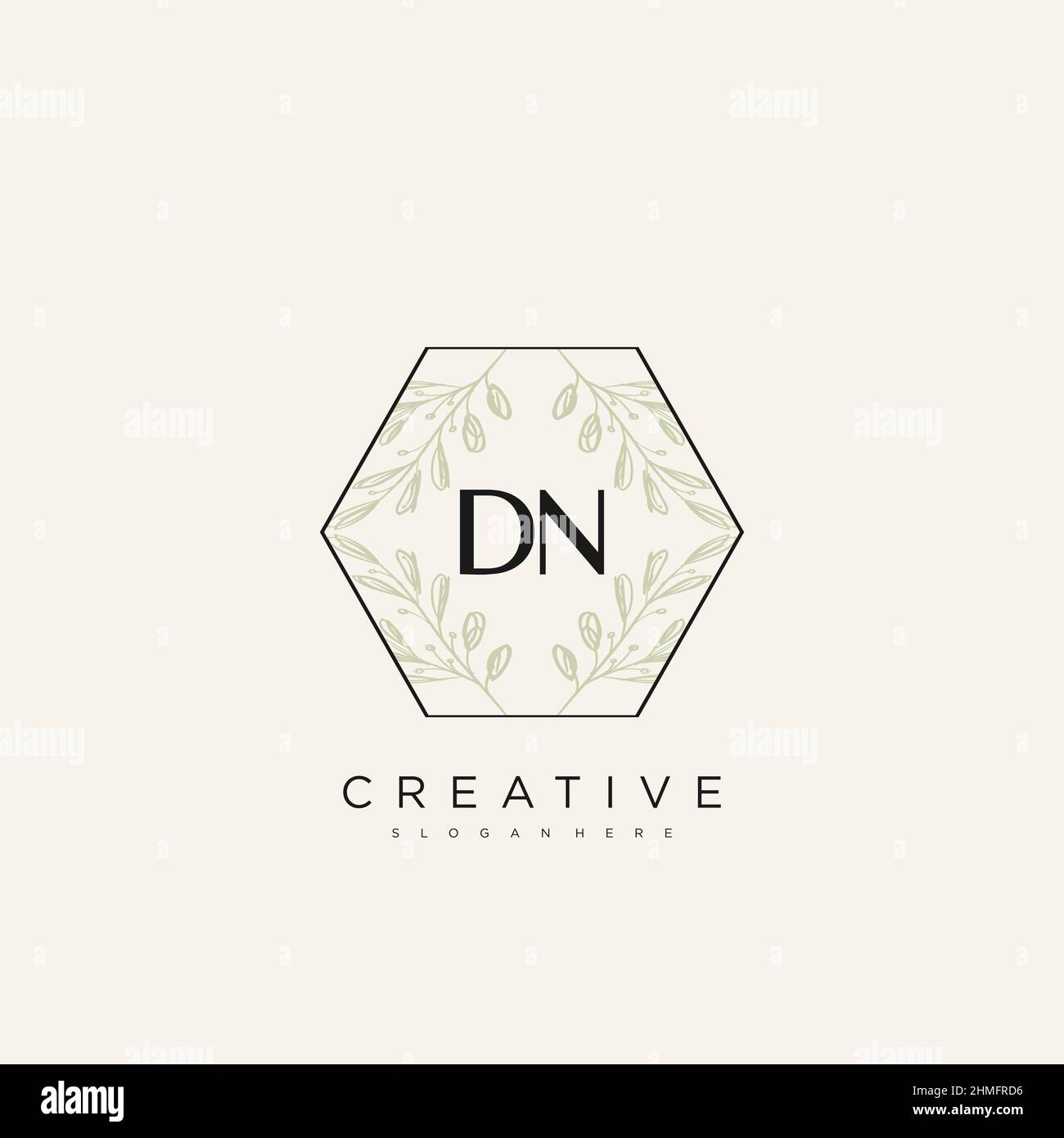 DN Initial Letter Flower Logo Template Vector premium vector Stock Vector